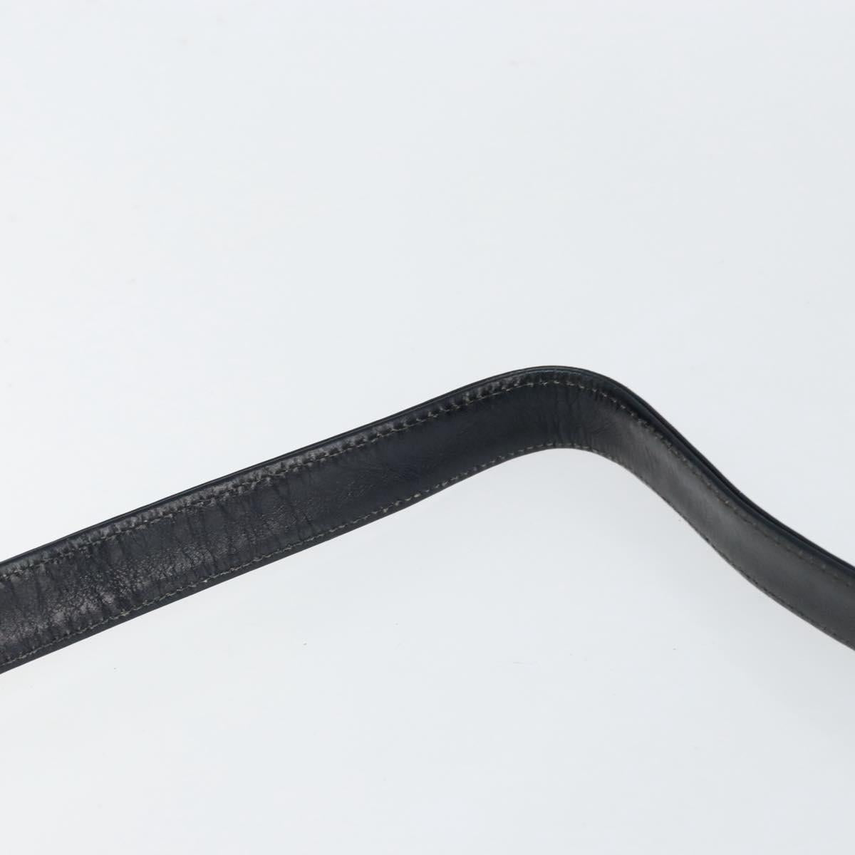 Christian Dior Trotter Canvas Shoulder Bag Navy Gold Auth 154463