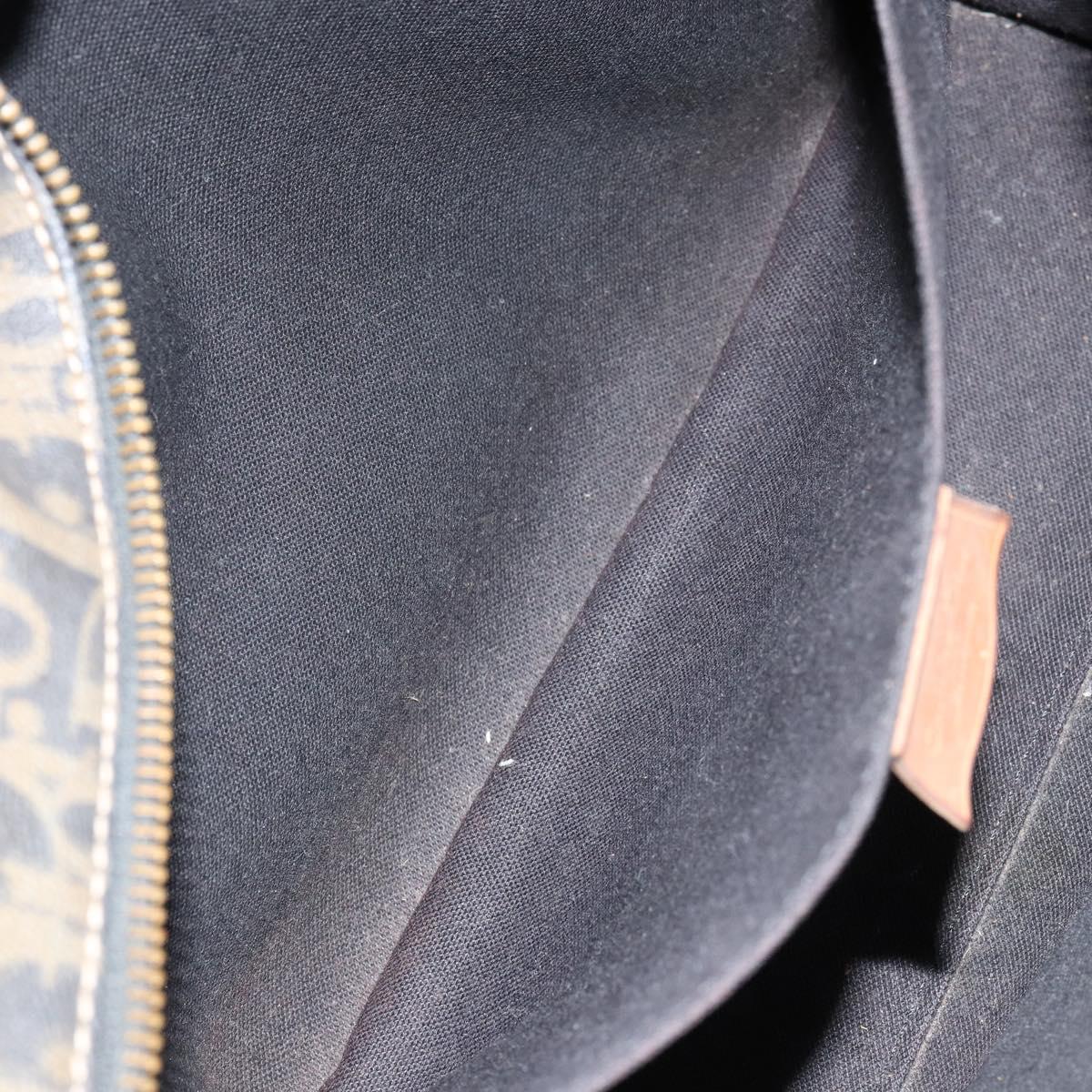 Christian Dior Trotter Canvas Hand Bag PVC Khaki Gold Auth 154464