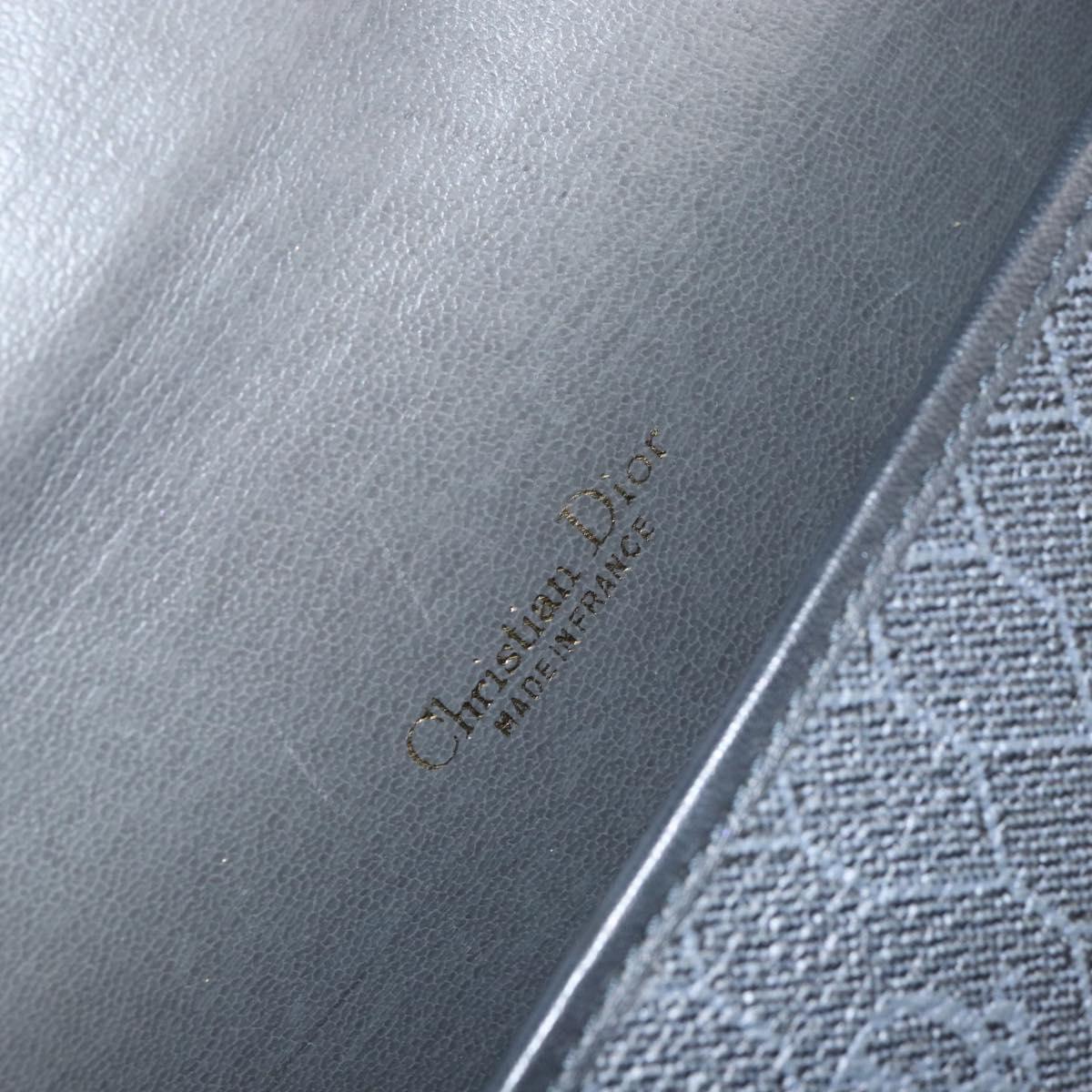 Christian Dior Honeycomb Canvas Shoulder Bag PVC Black Gold Auth 154465