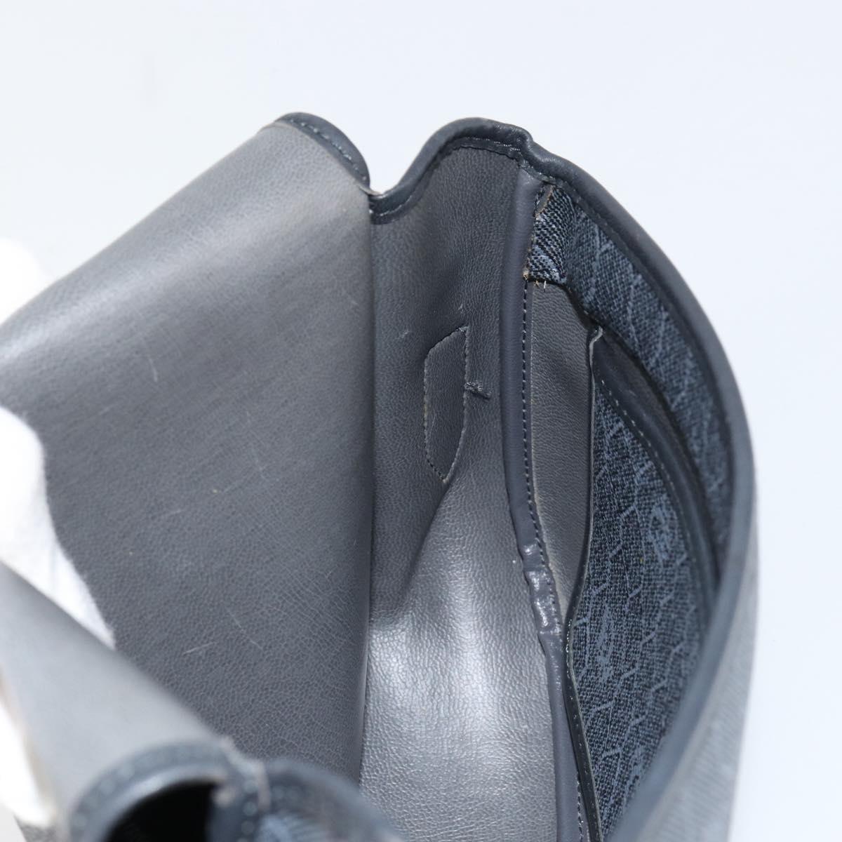 Christian Dior Honeycomb Canvas Shoulder Bag PVC Black Gold Auth 154465