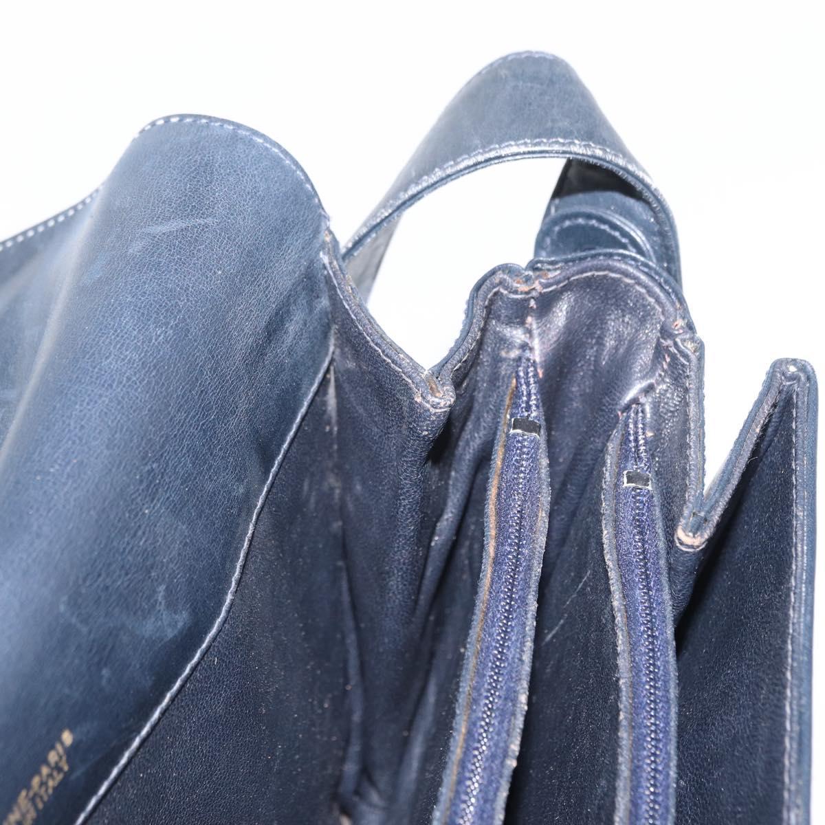 CELINE C Sulky Shoulder Bag Navy Gold Auth 154468