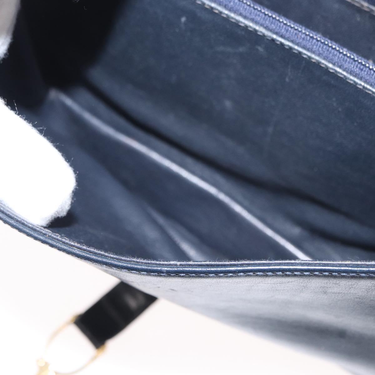 CELINE C Sulky Shoulder Bag Navy Gold Auth 154468