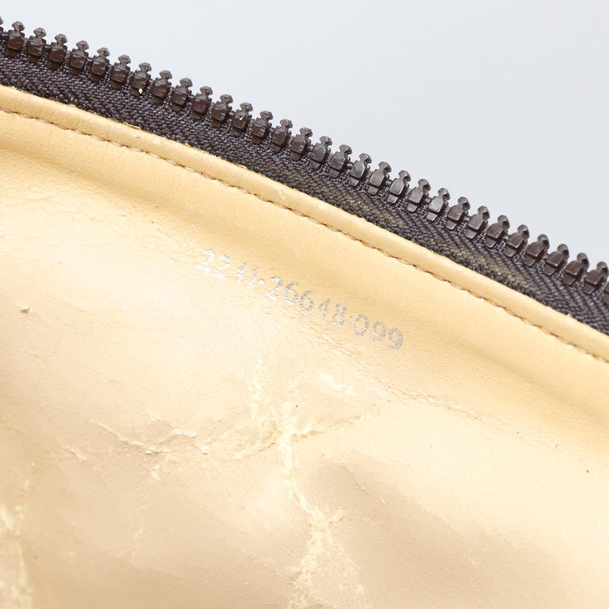 FENDI Zucca Canvas Vanity Hand Bag Black Brown Auth 154470