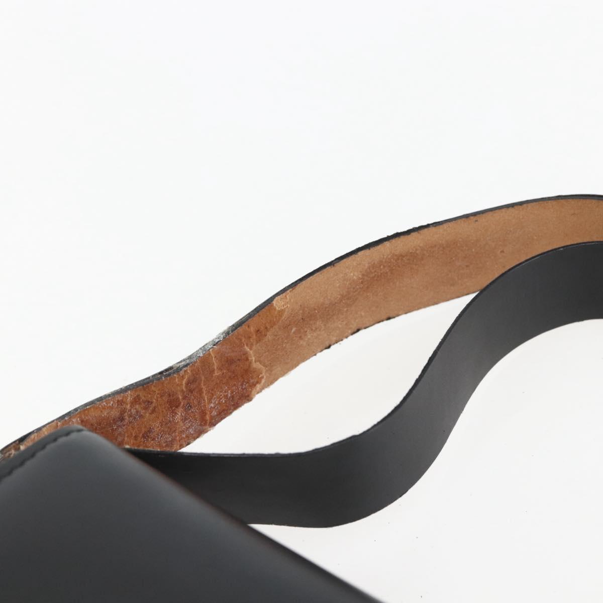 GUCCI Shoulder Bag Leather Black Silver 001 3064 Auth 154471