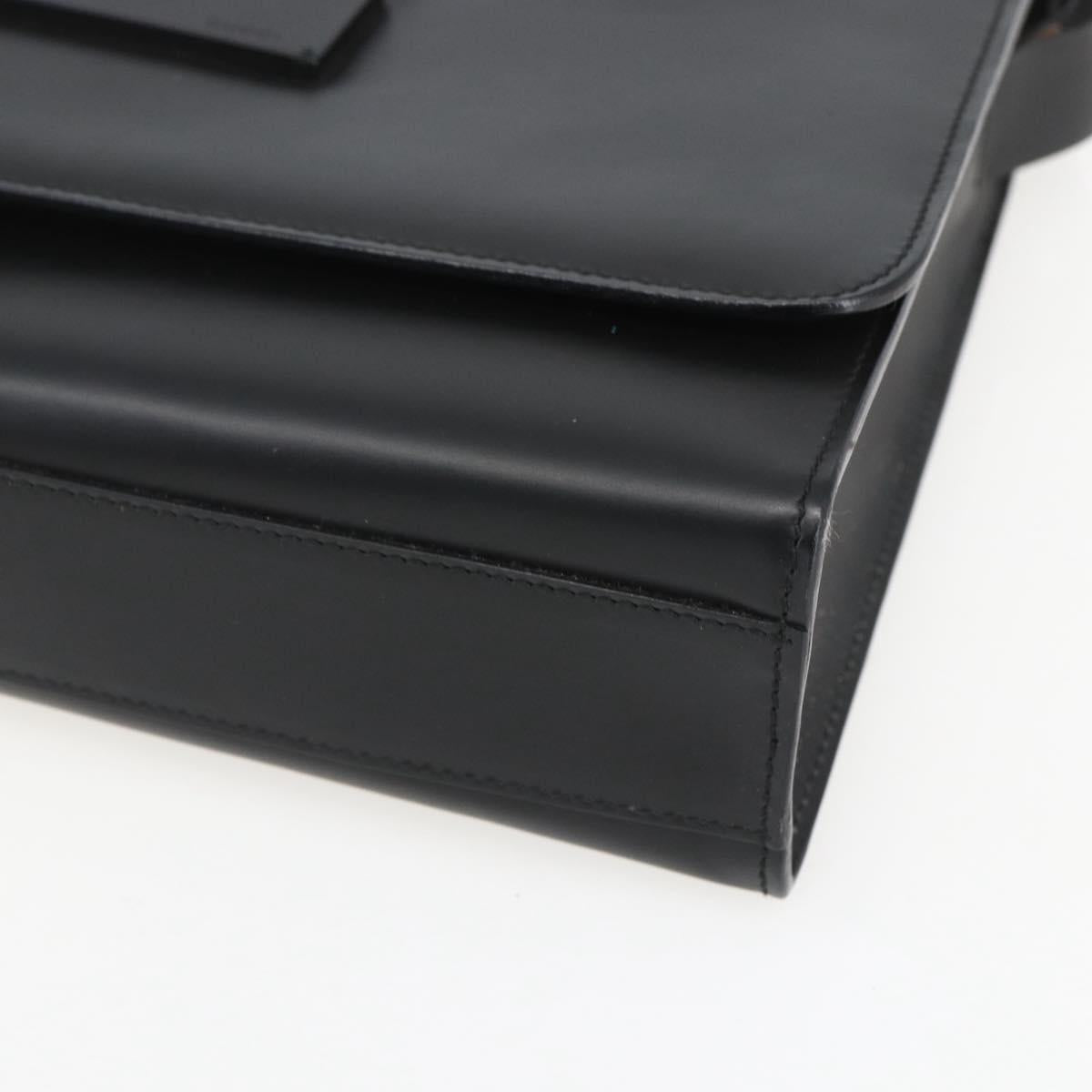 GUCCI Shoulder Bag Leather Black Silver 001 3064 Auth 154471