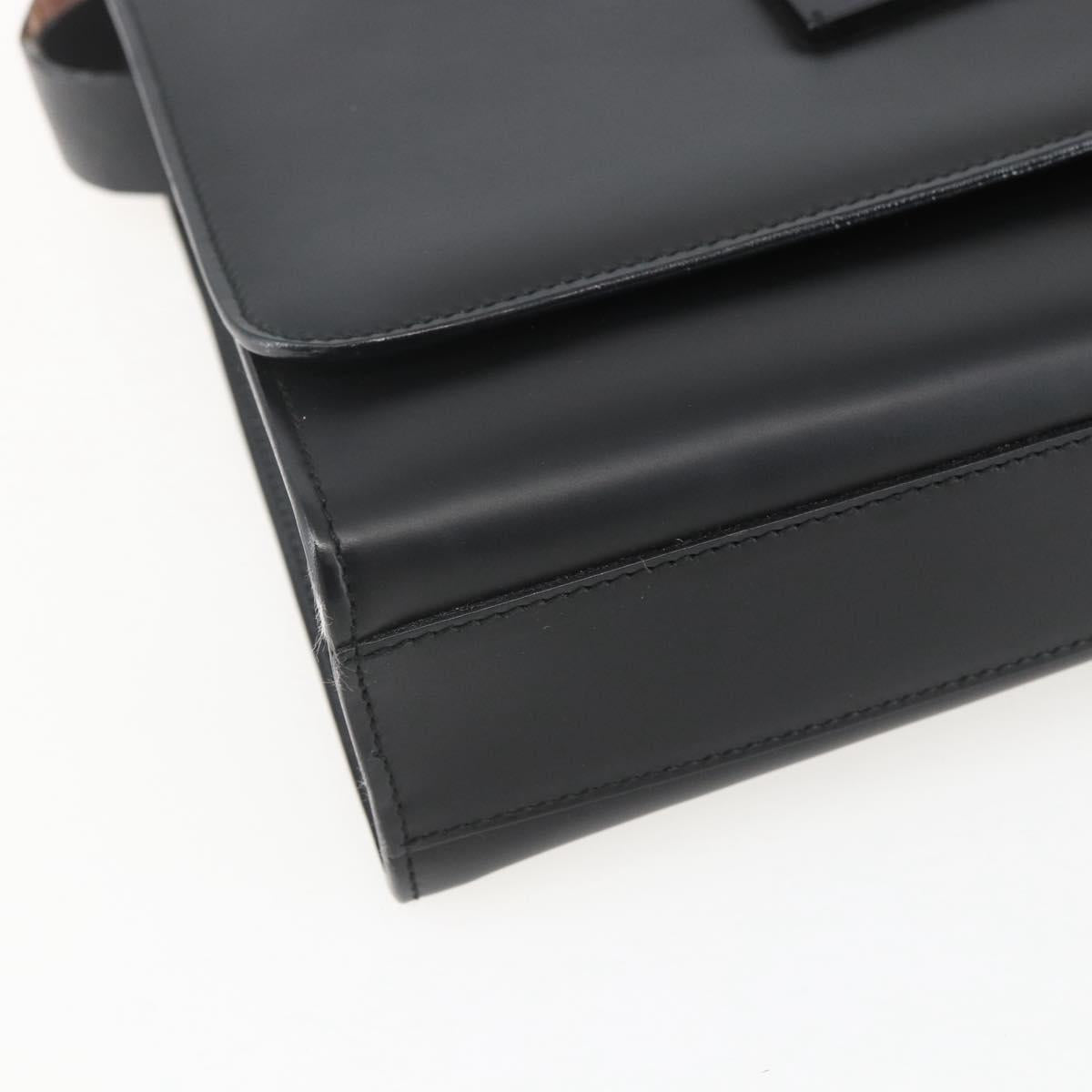 GUCCI Shoulder Bag Leather Black Silver 001 3064 Auth 154471