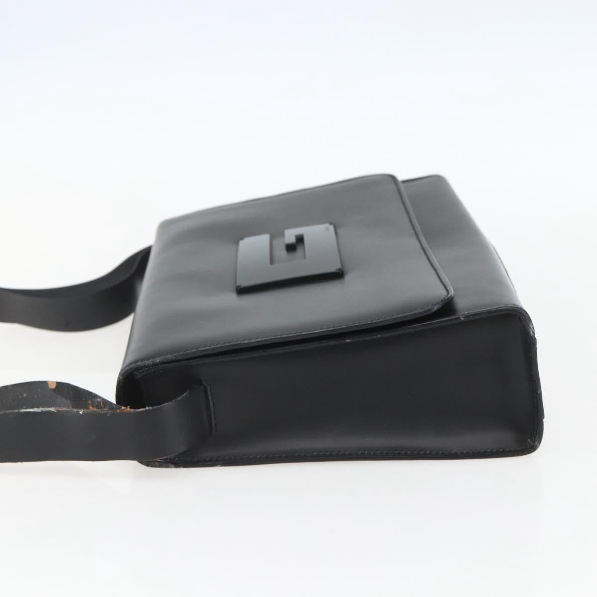 GUCCI Shoulder Bag Leather Black Silver 001 3064 Auth 154471