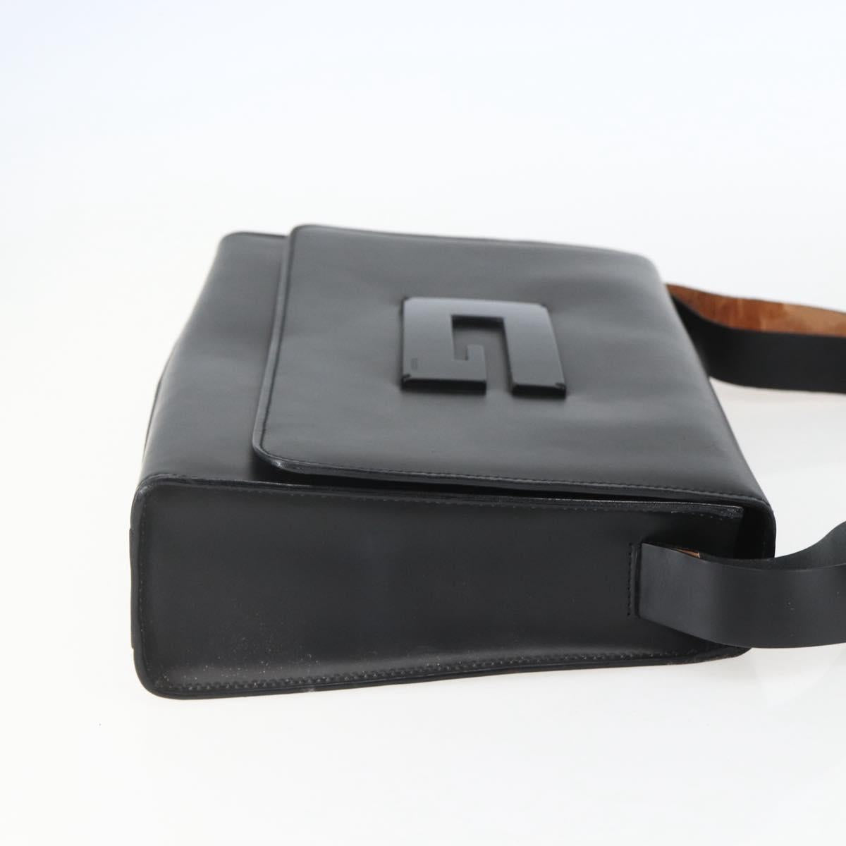 GUCCI Shoulder Bag Leather Black Silver 001 3064 Auth 154471