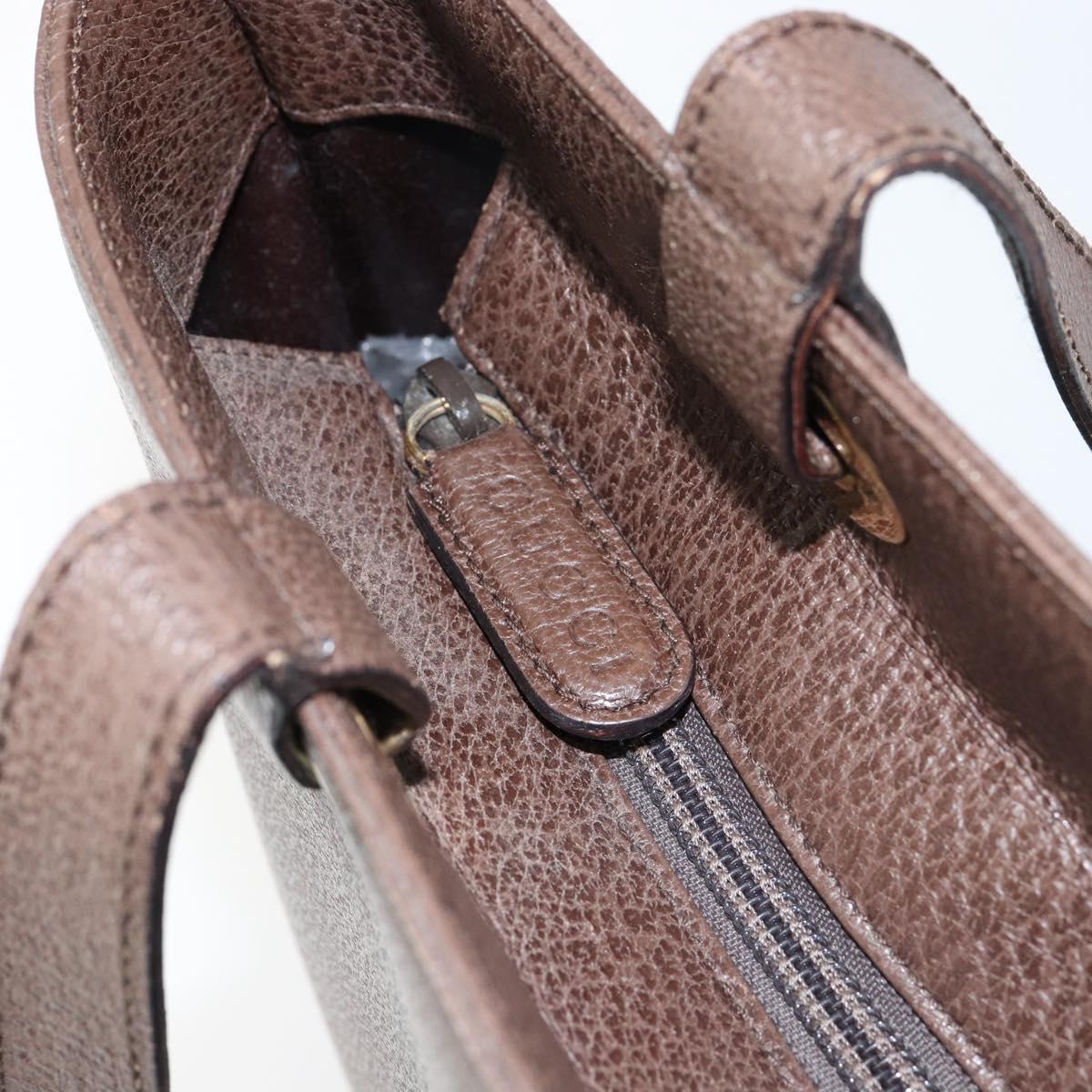 GUCCI Shoulder Bag Leather Brown Gold 002 2058 0480 0 Auth 154473