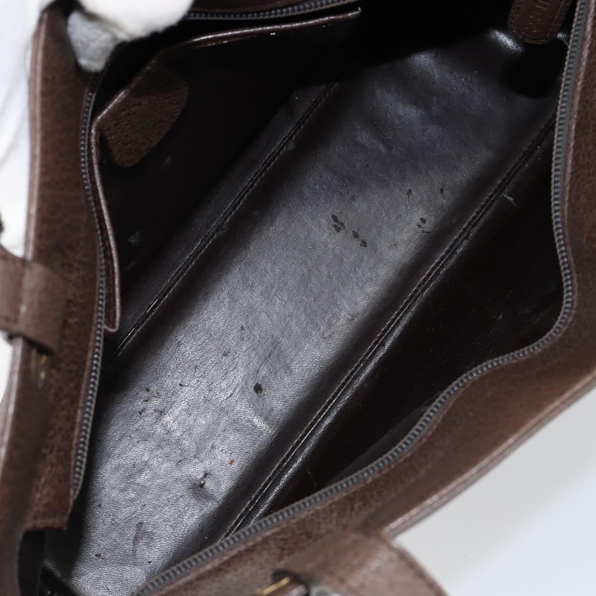 GUCCI Shoulder Bag Leather Brown Gold 002 2058 0480 0 Auth 154473