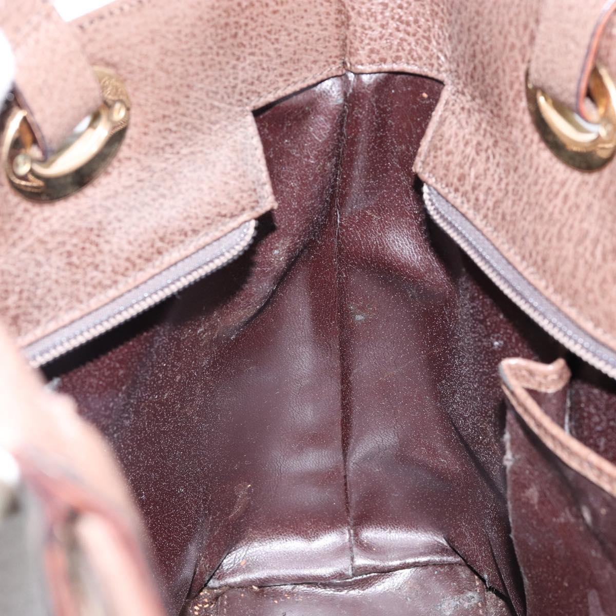 GUCCI Shoulder Bag Leather Brown Gold 002 2058 0480 0 Auth 154473