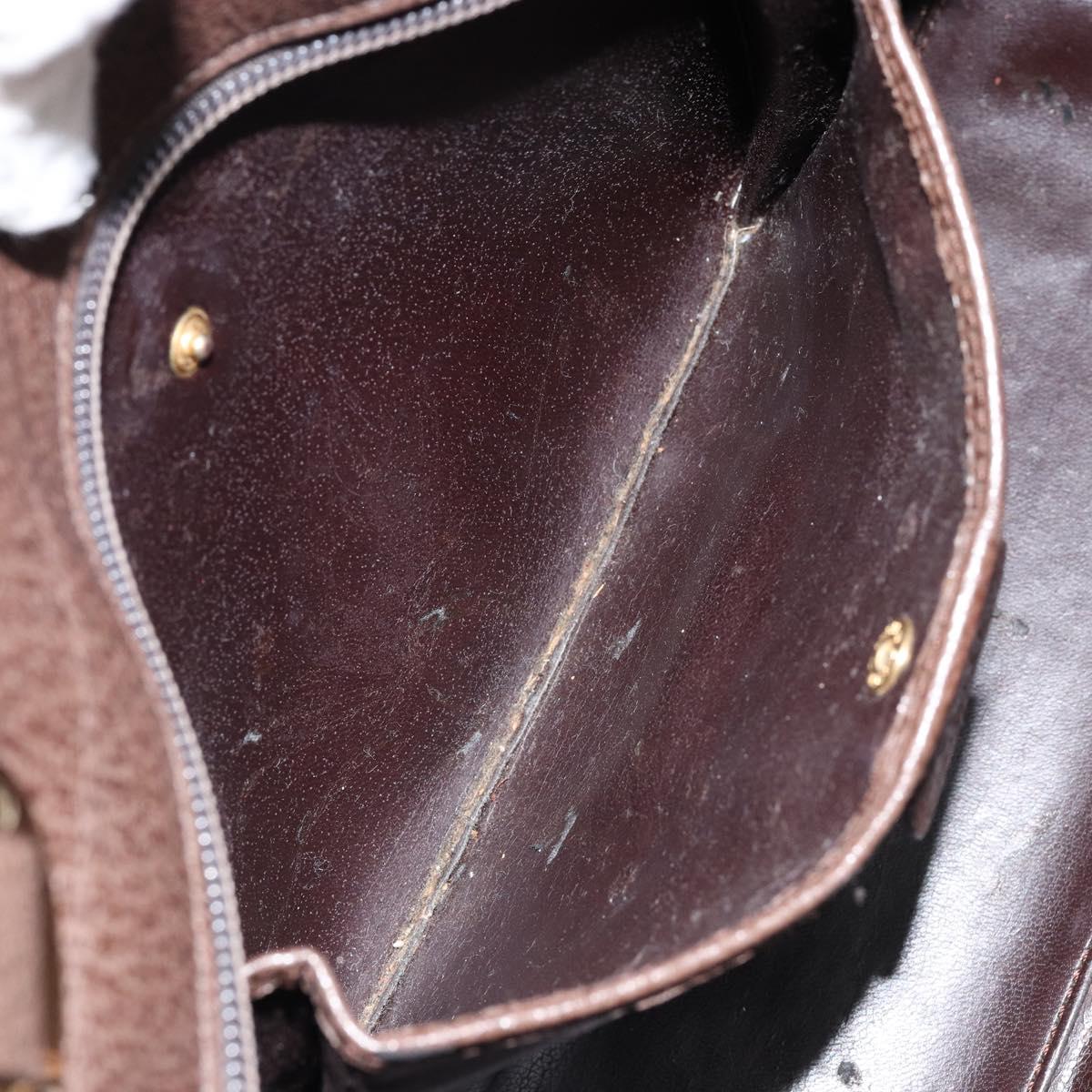 GUCCI Shoulder Bag Leather Brown Gold 002 2058 0480 0 Auth 154473