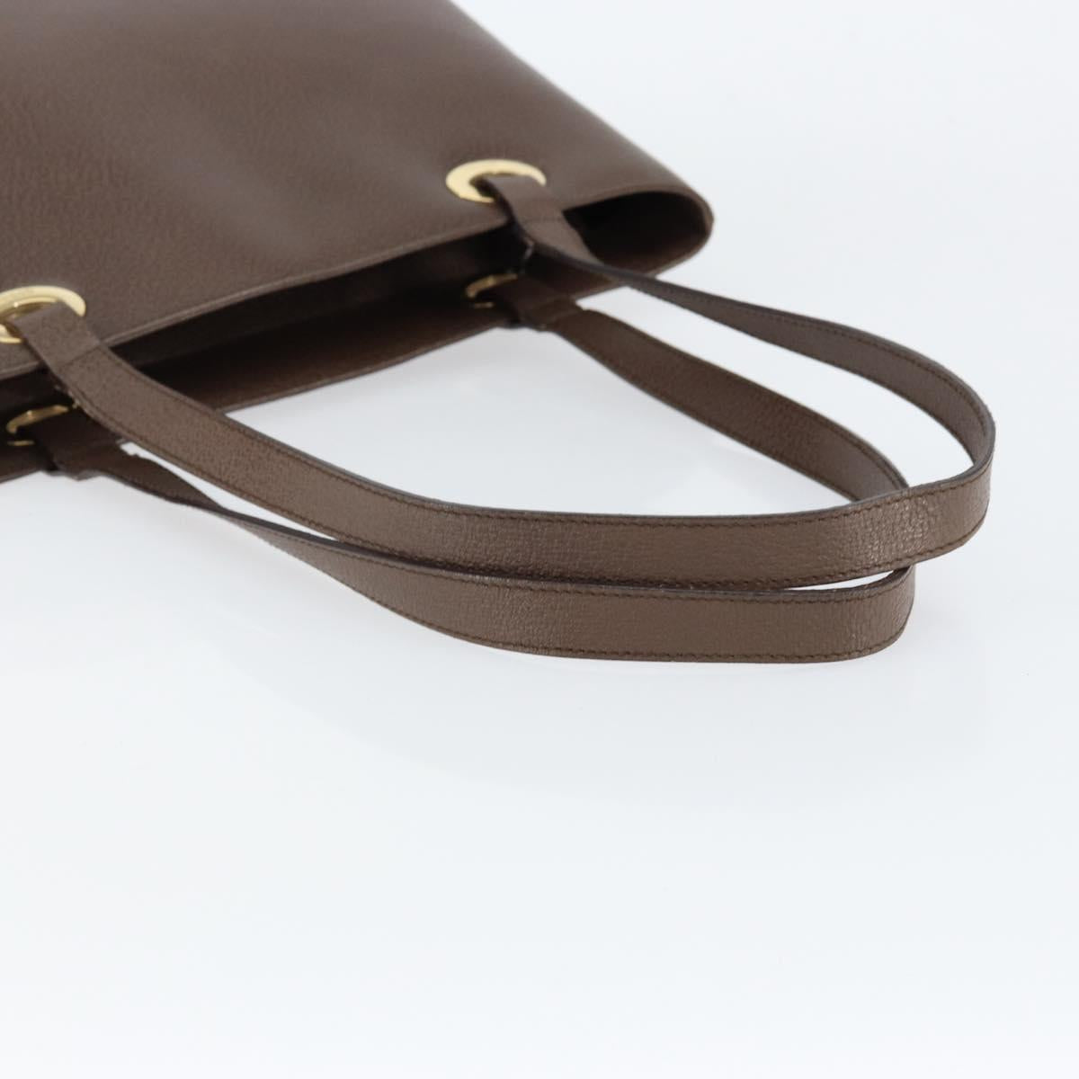 GUCCI Shoulder Bag Leather Brown Gold 002 2058 0480 0 Auth 154473