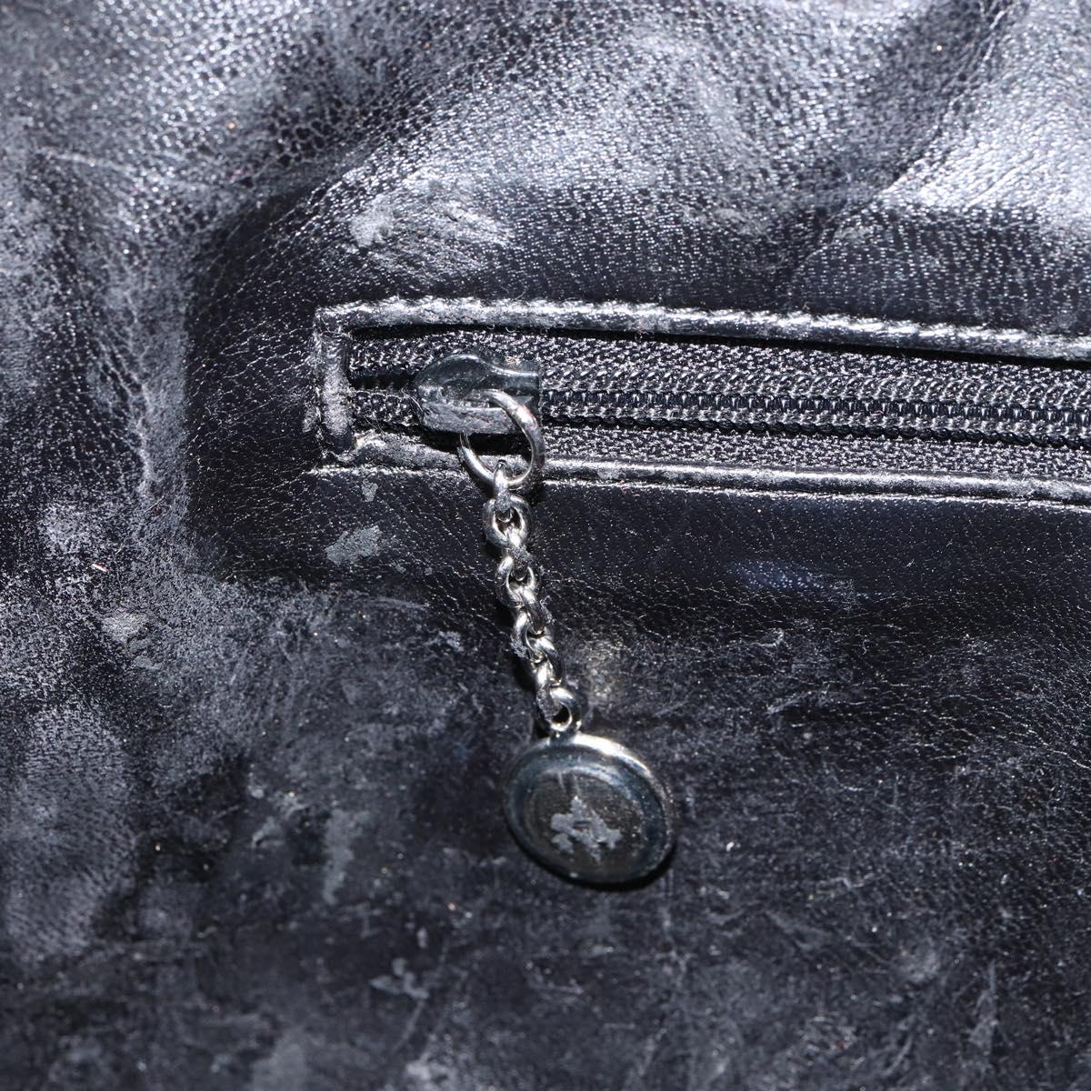 GUCCI Shoulder Bag Leather Black Silver 001 3038 Auth 154474