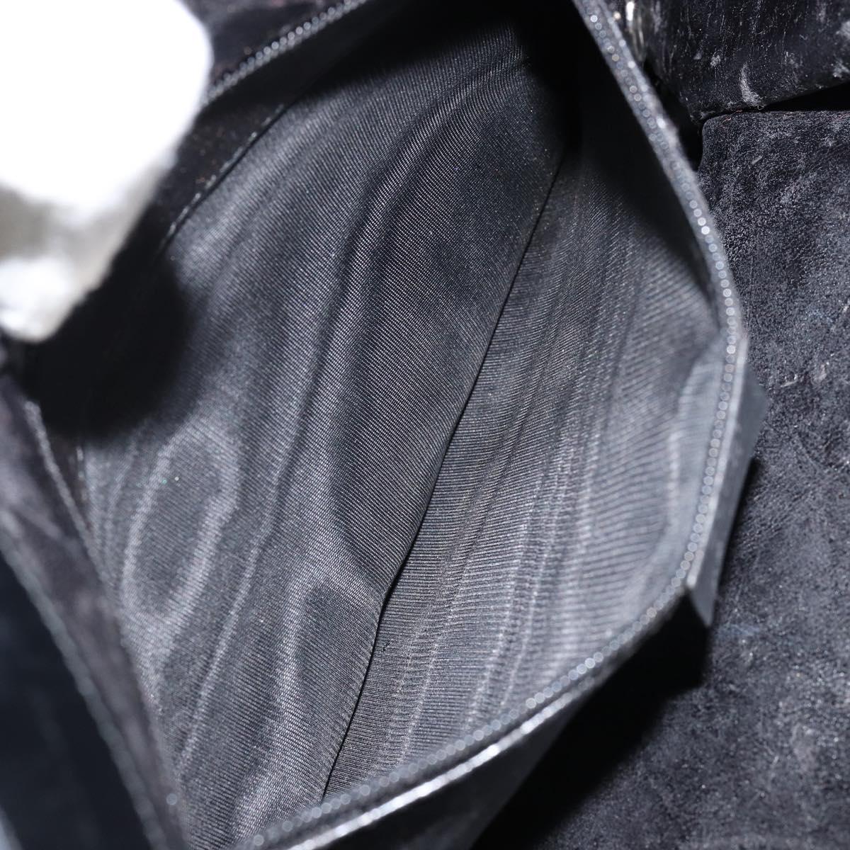 GUCCI Shoulder Bag Leather Black Silver 001 3038 Auth 154474