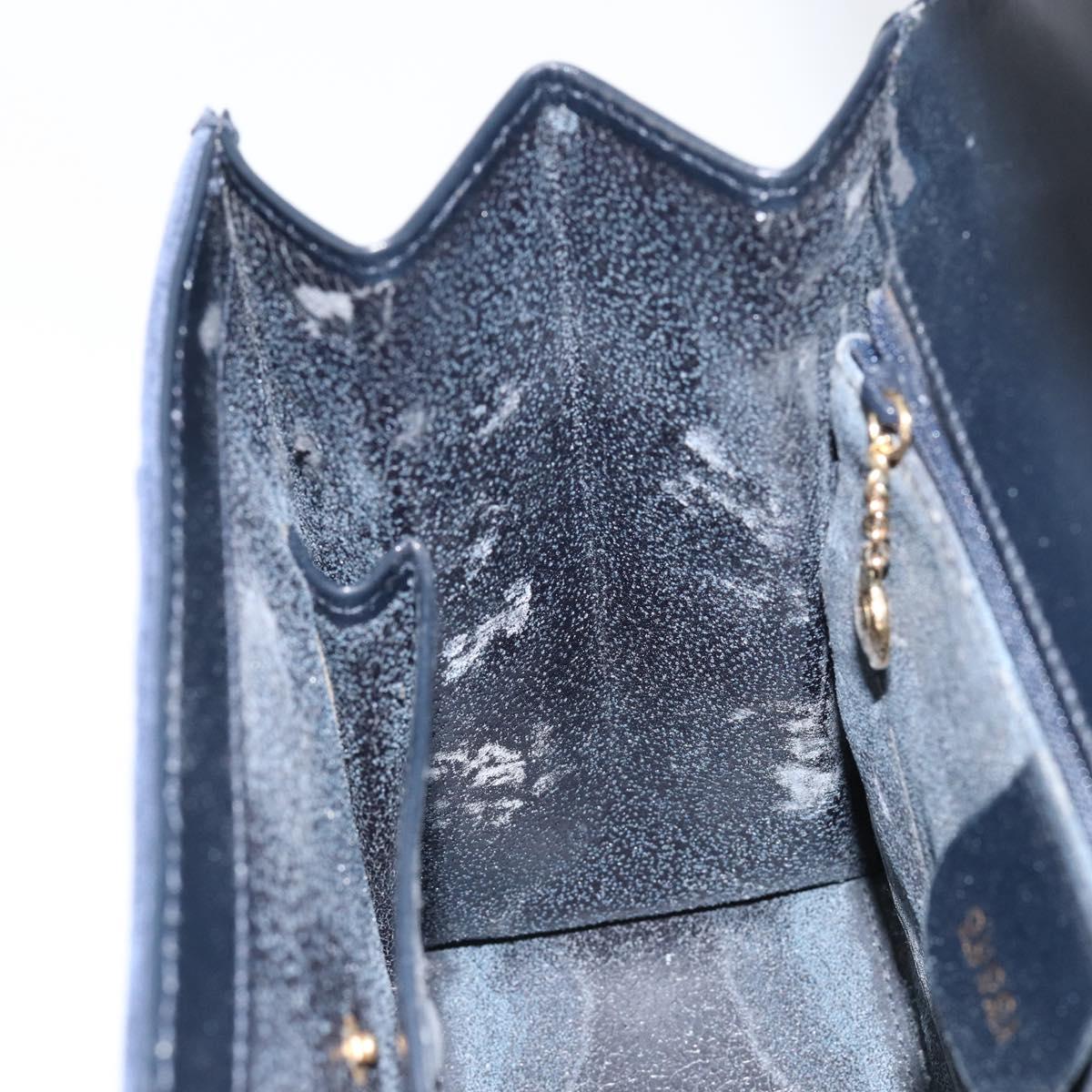 GUCCI Hand Bag Suede Navy Gold 000 2026 0306 Auth 154476