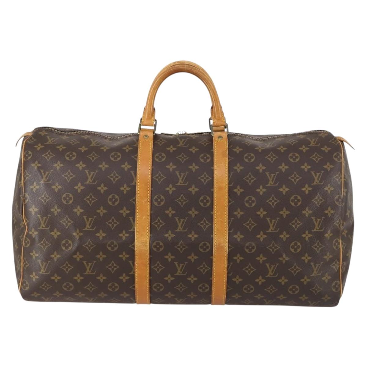LOUIS VUITTON Monogram Keepall 55 Boston Bag M41424 LV Auth 154490