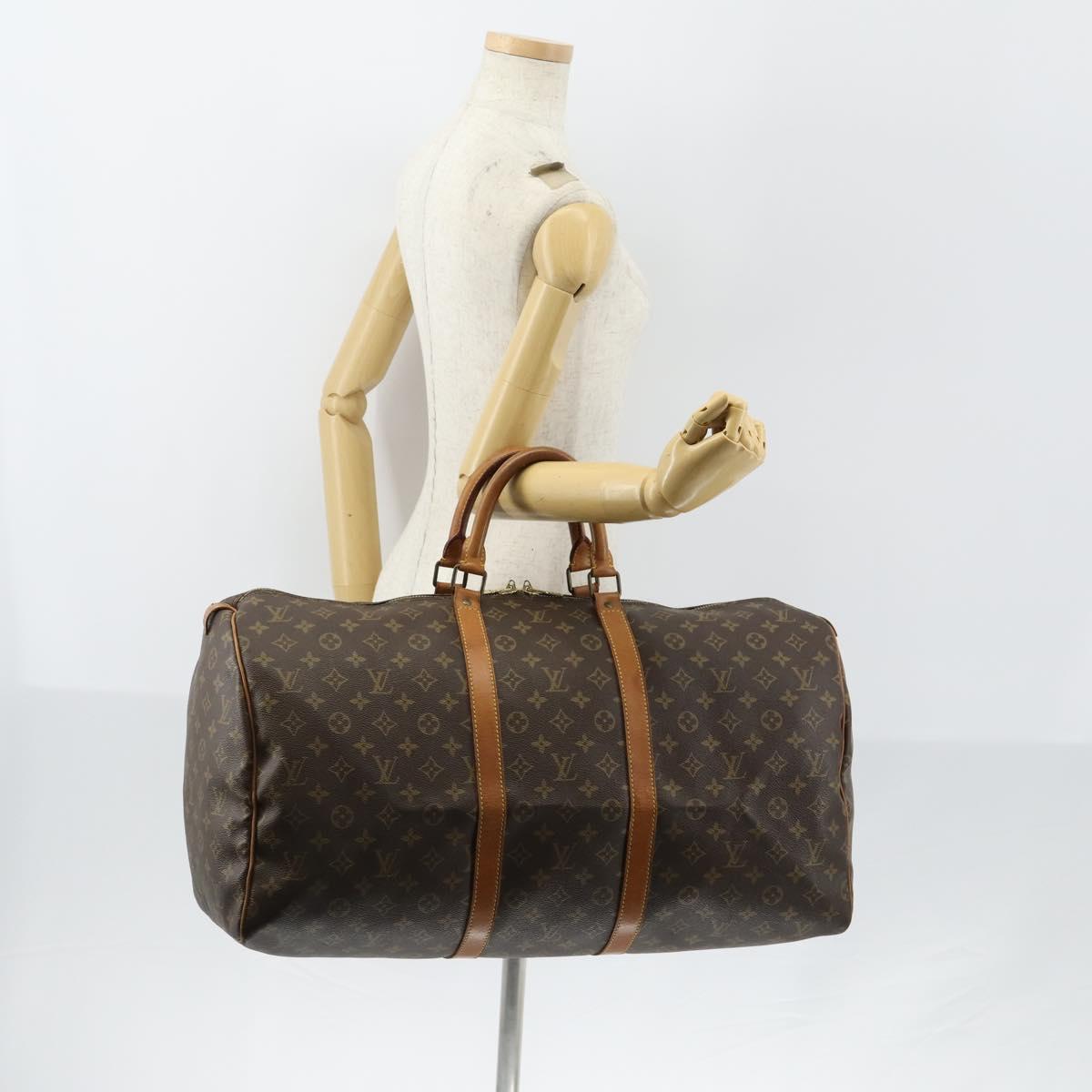 LOUIS VUITTON Monogram Keepall 55 Boston Bag M41424 LV Auth 154491