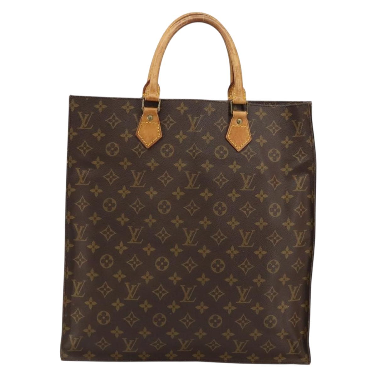 LOUIS VUITTON Monogram Sac Plat Hand Bag M51140 LV Auth 154492