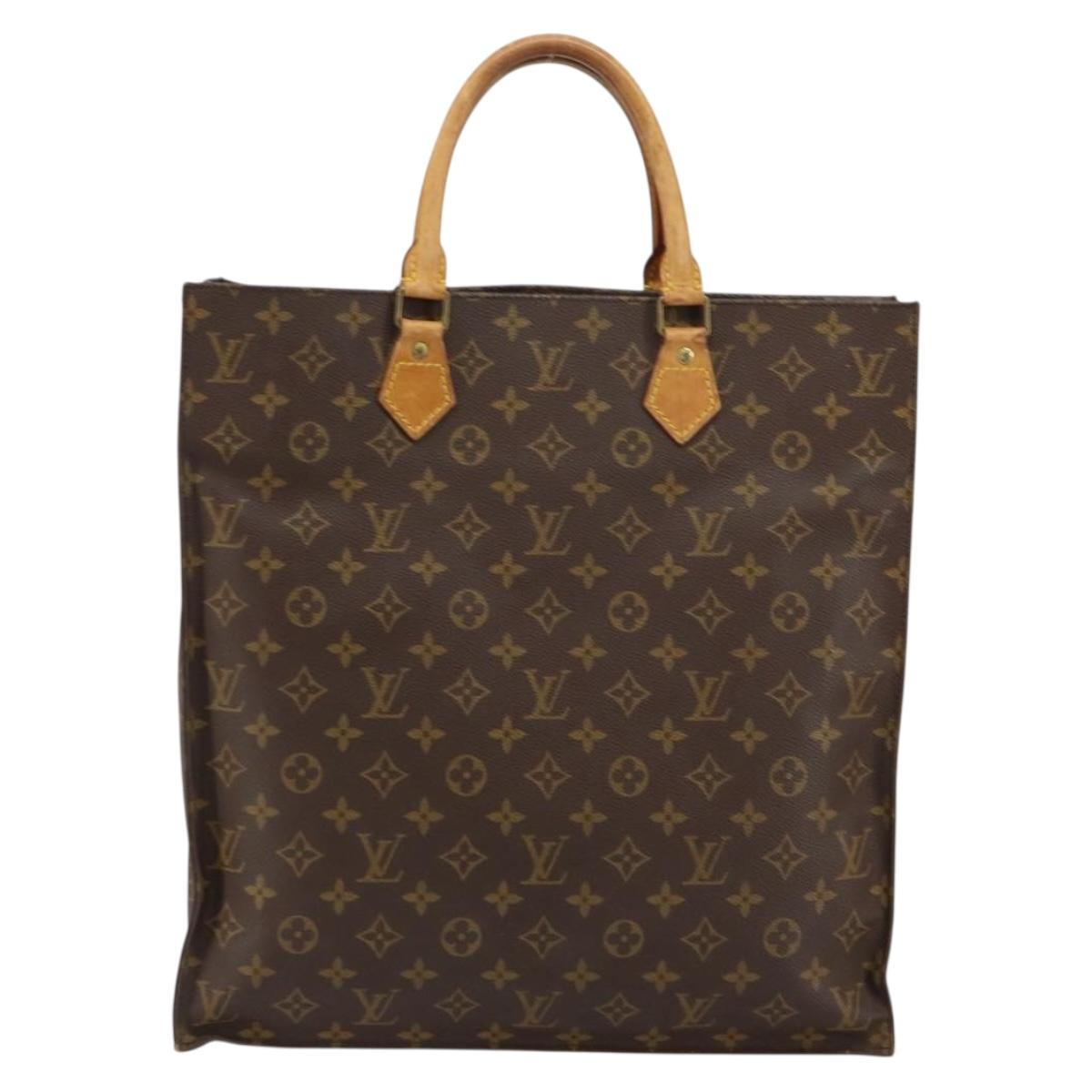 LOUIS VUITTON Monogram Sac Plat Hand Bag M51140 LV Auth 154492