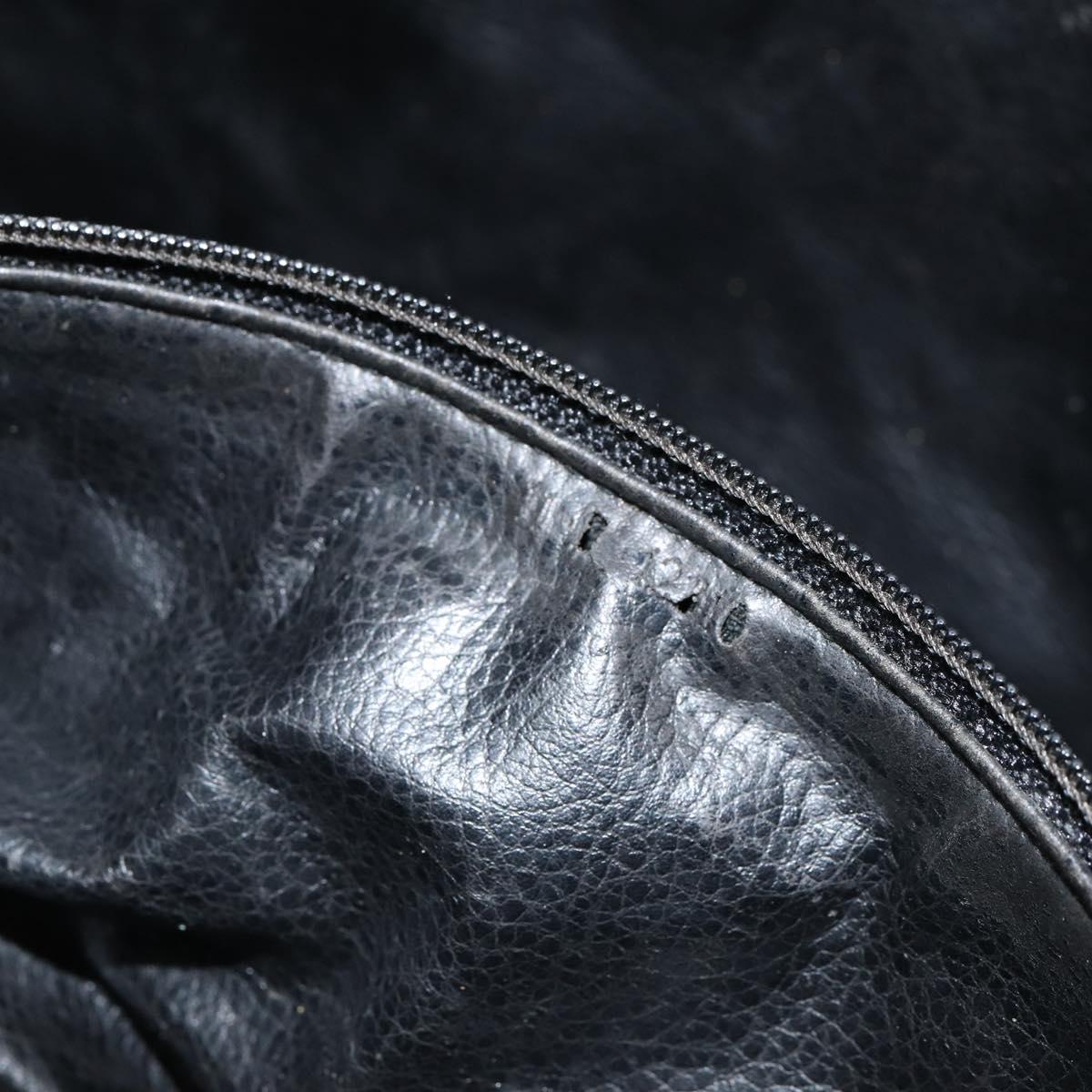 FENDI Pecan Canvas Hand Bag PVC Black Brown Auth 154500