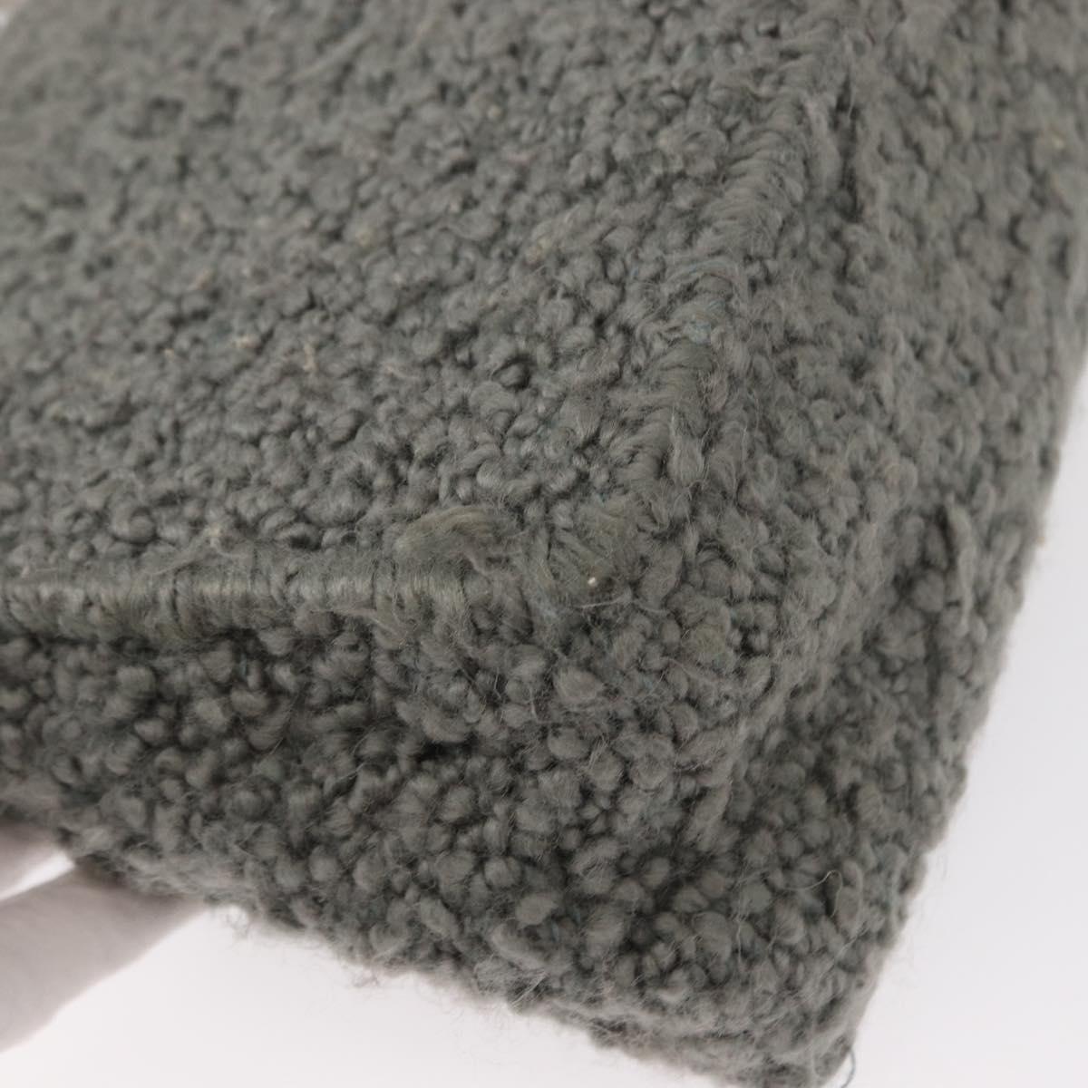 Salvatore Ferragamo Hand Bag Wool Gray Silver Auth 154503