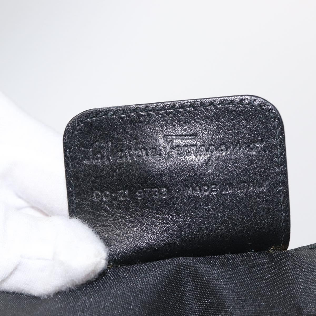 Salvatore Ferragamo Hand Bag Wool Gray Silver Auth 154503