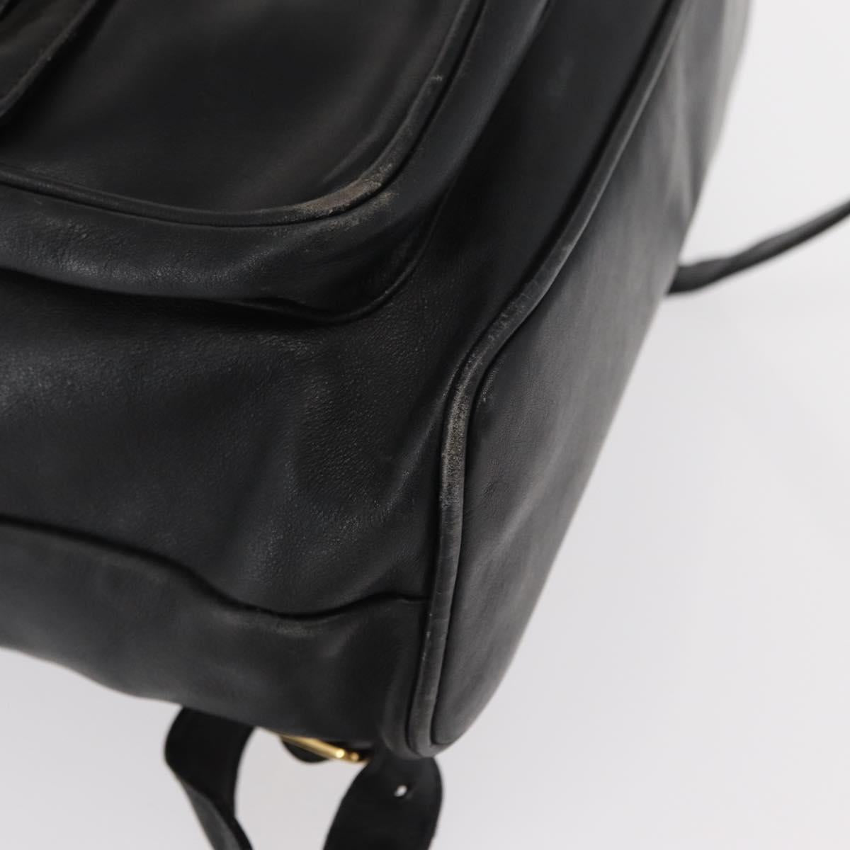 GUCCI Bamboo Backpack Leather Black Gold 003 2058 0016 Auth 154504