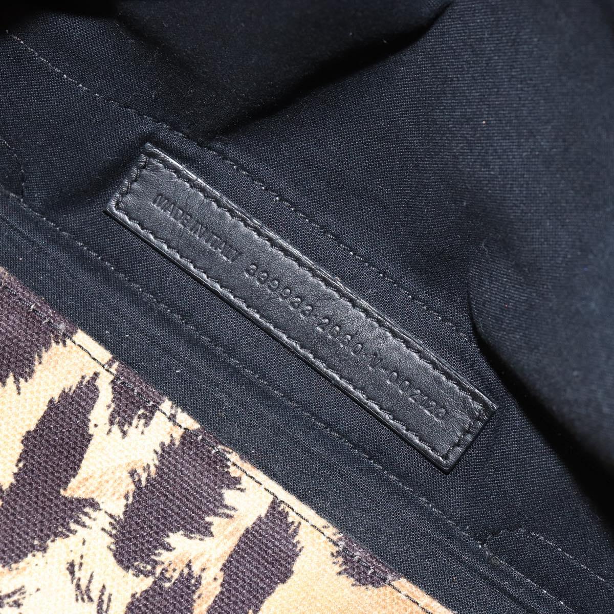 BALENCIAGA Cabas S Hand Bag Canvas Brown Silver 339933 Auth 154505