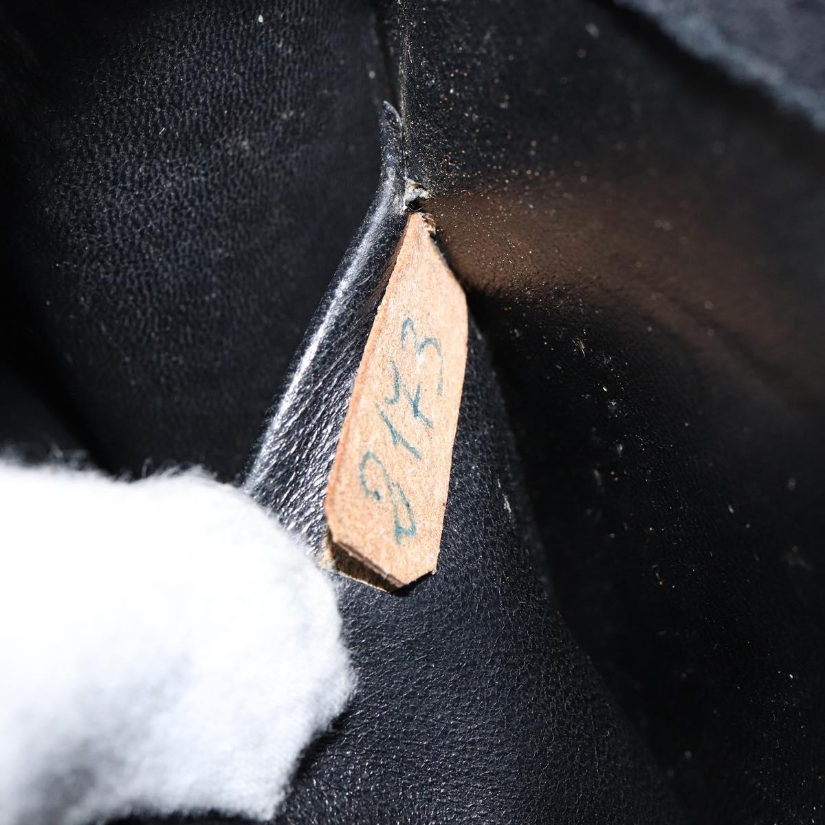 Salvatore Ferragamo Shoulder Bag Patent leather Black Gold Auth 154506