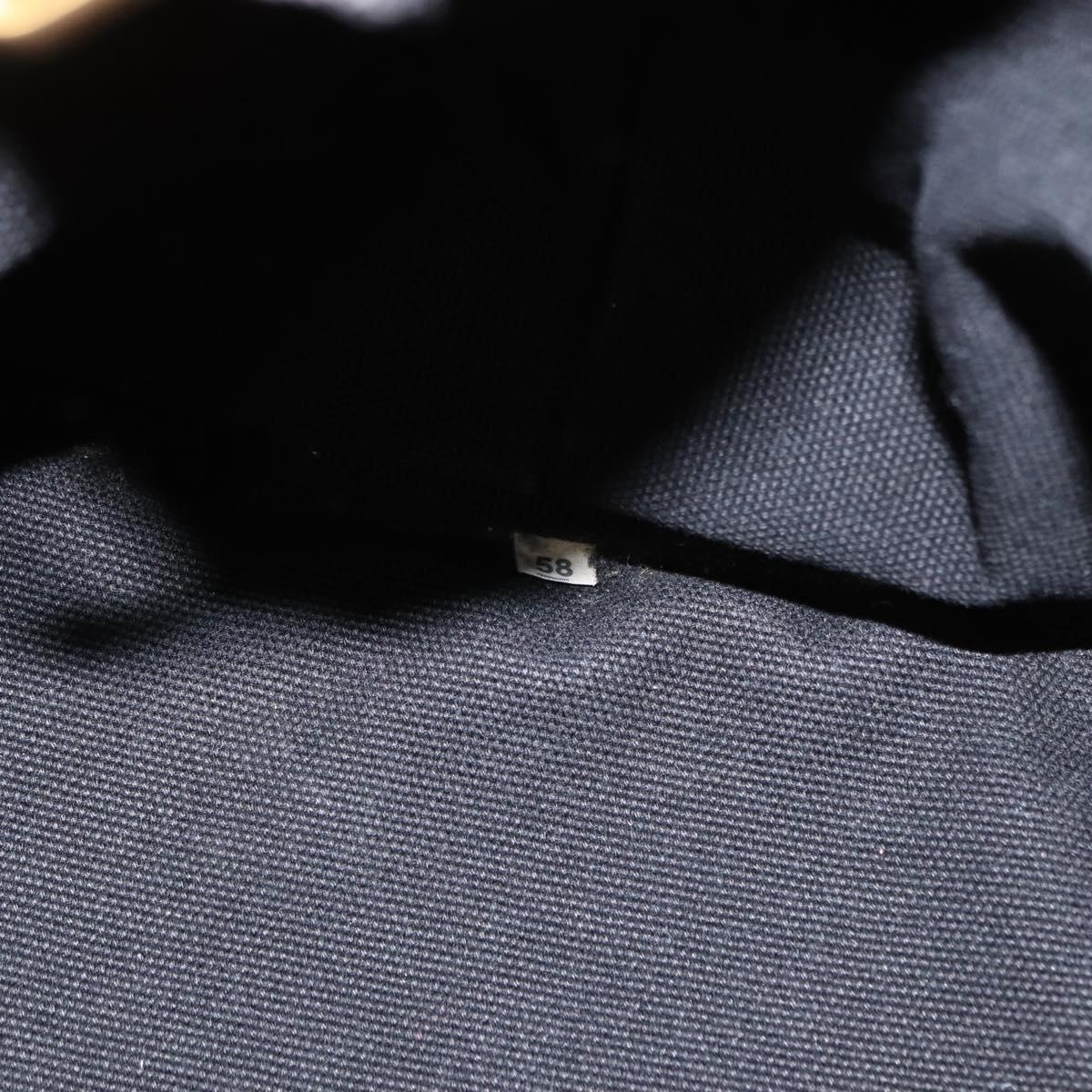 PRADA Studs Canapa GM Hand Bag Canvas 2way Black Gold Auth 154510