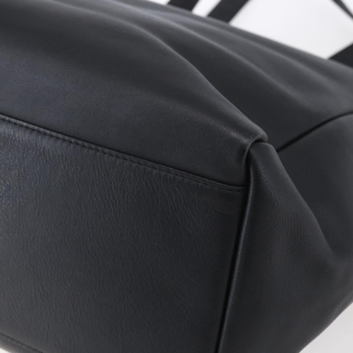 BALENCIAGA Tote Bag Leather Black Silver Auth 154511