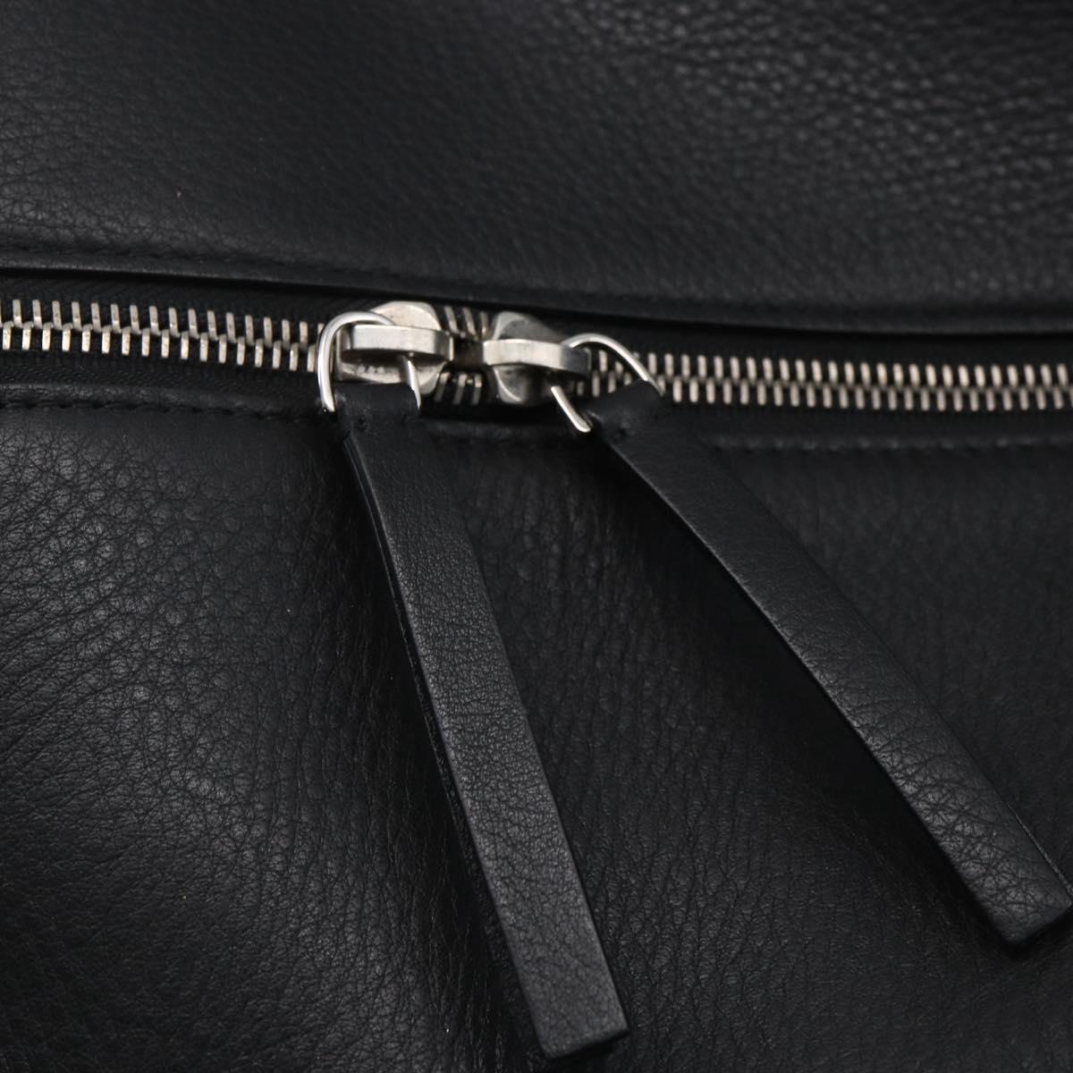 BALENCIAGA Tote Bag Leather Black Silver Auth 154511