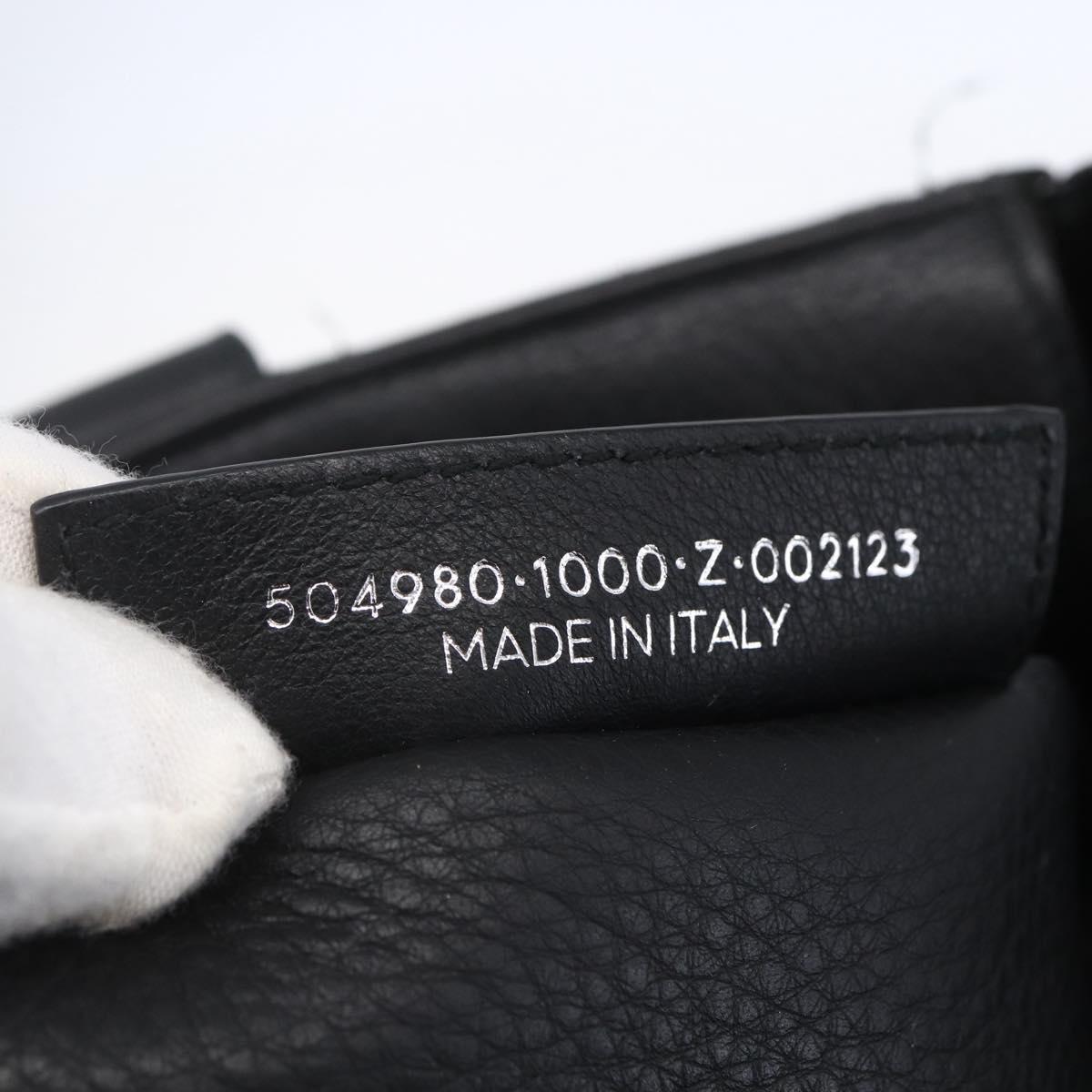 BALENCIAGA Tote Bag Leather Black Silver Auth 154511