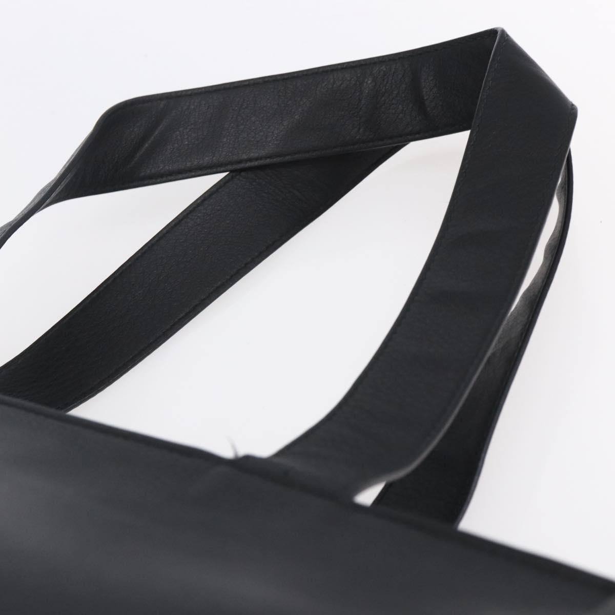 BALENCIAGA Tote Bag Leather Black Silver Auth 154511