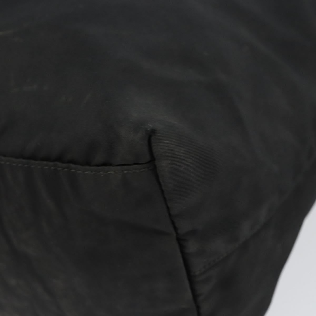 PRADA Hand Bag Nylon Black Silver Auth 154512