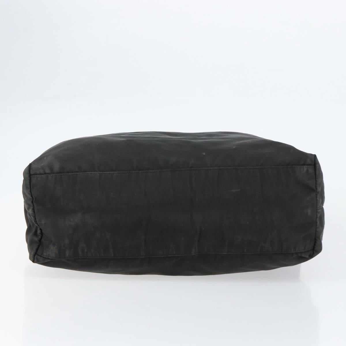 PRADA Hand Bag Nylon Black Silver Auth 154512