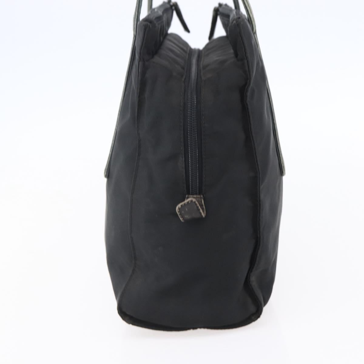 PRADA Hand Bag Nylon Black Silver Auth 154514