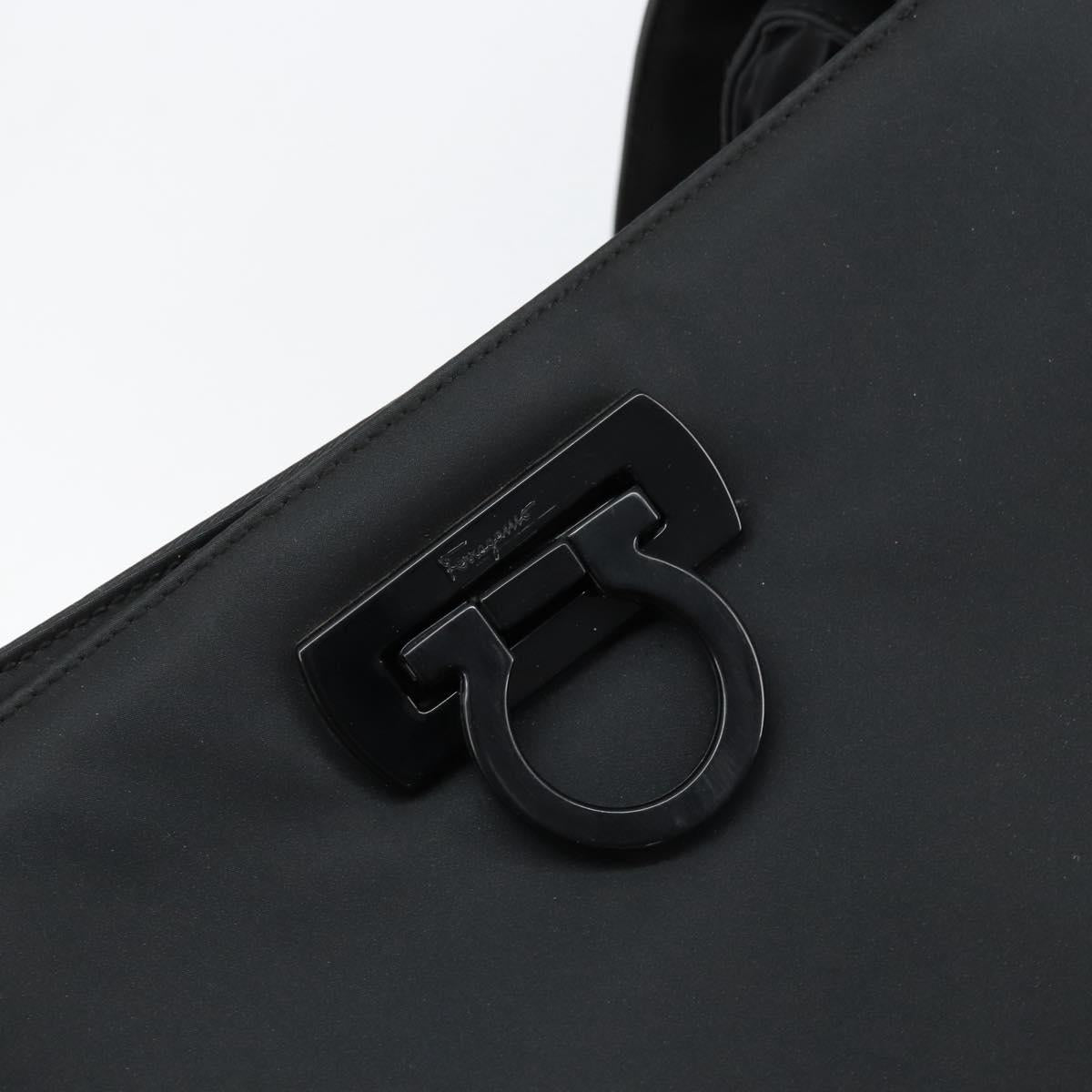 Salvatore Ferragamo Tote Bag Nylon Black Silver Auth 154520