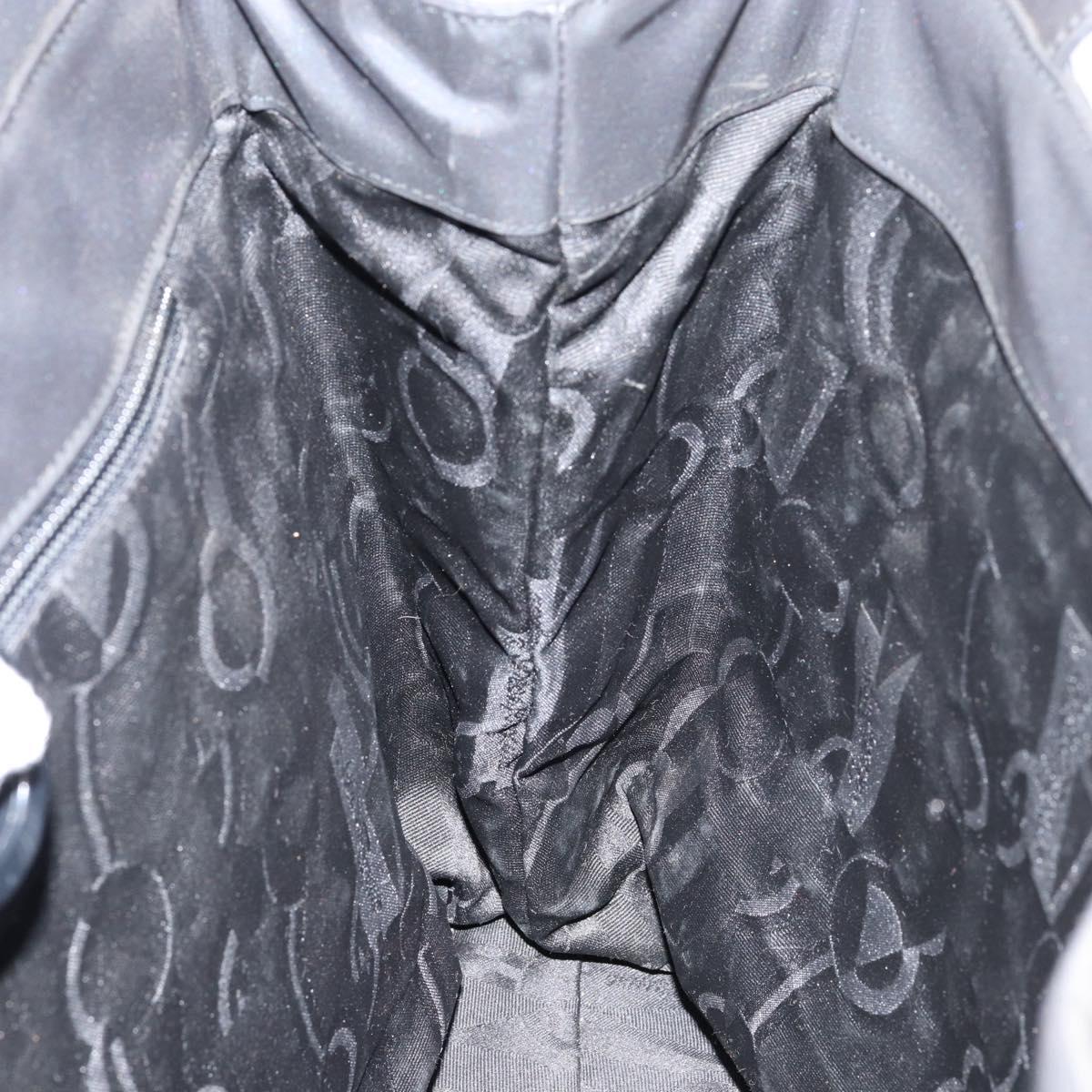 Salvatore Ferragamo Tote Bag Nylon Black Silver Auth 154520