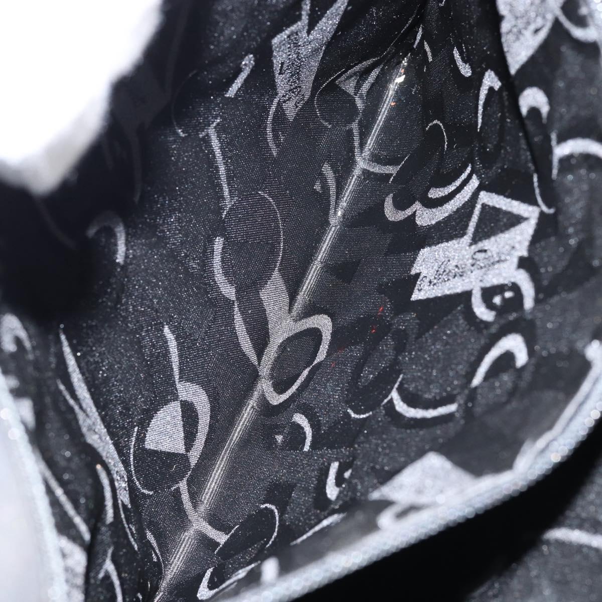 Salvatore Ferragamo Tote Bag Nylon Black Silver Auth 154520