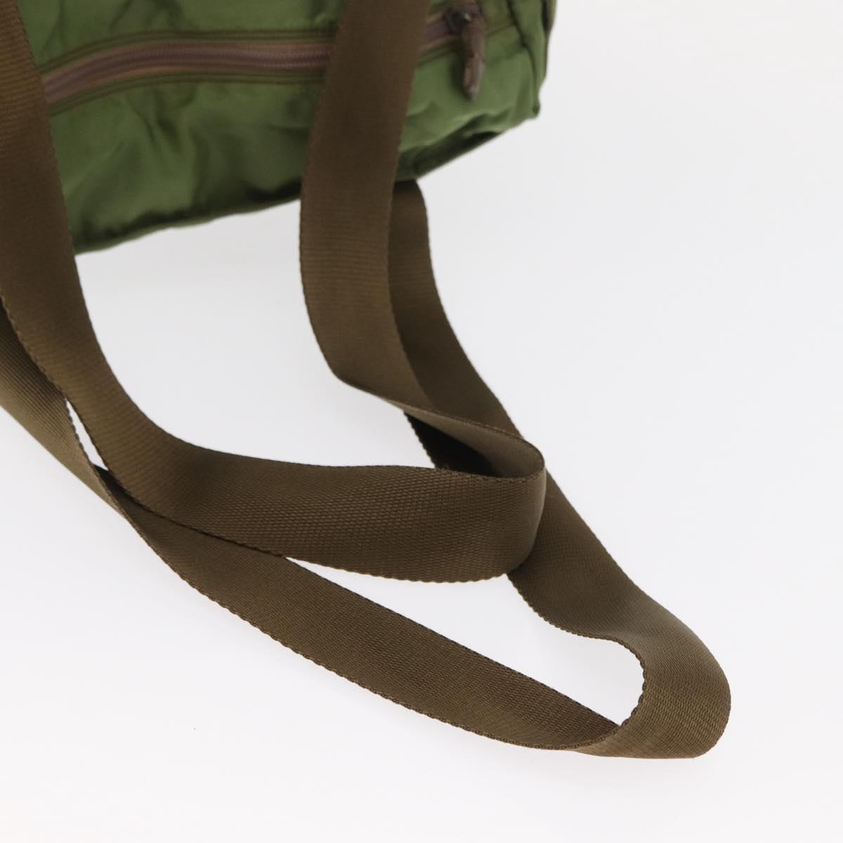 PRADA Shoulder Bag Nylon Green Silver Auth 154521
