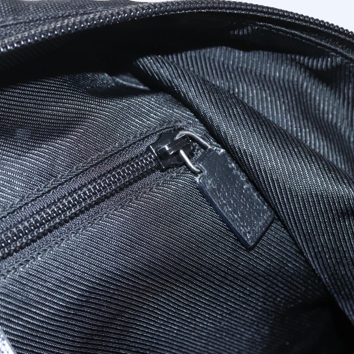 GUCCI GG Canvas Web Sherry Line Tote Bag Black Silver 131231 Auth 154522