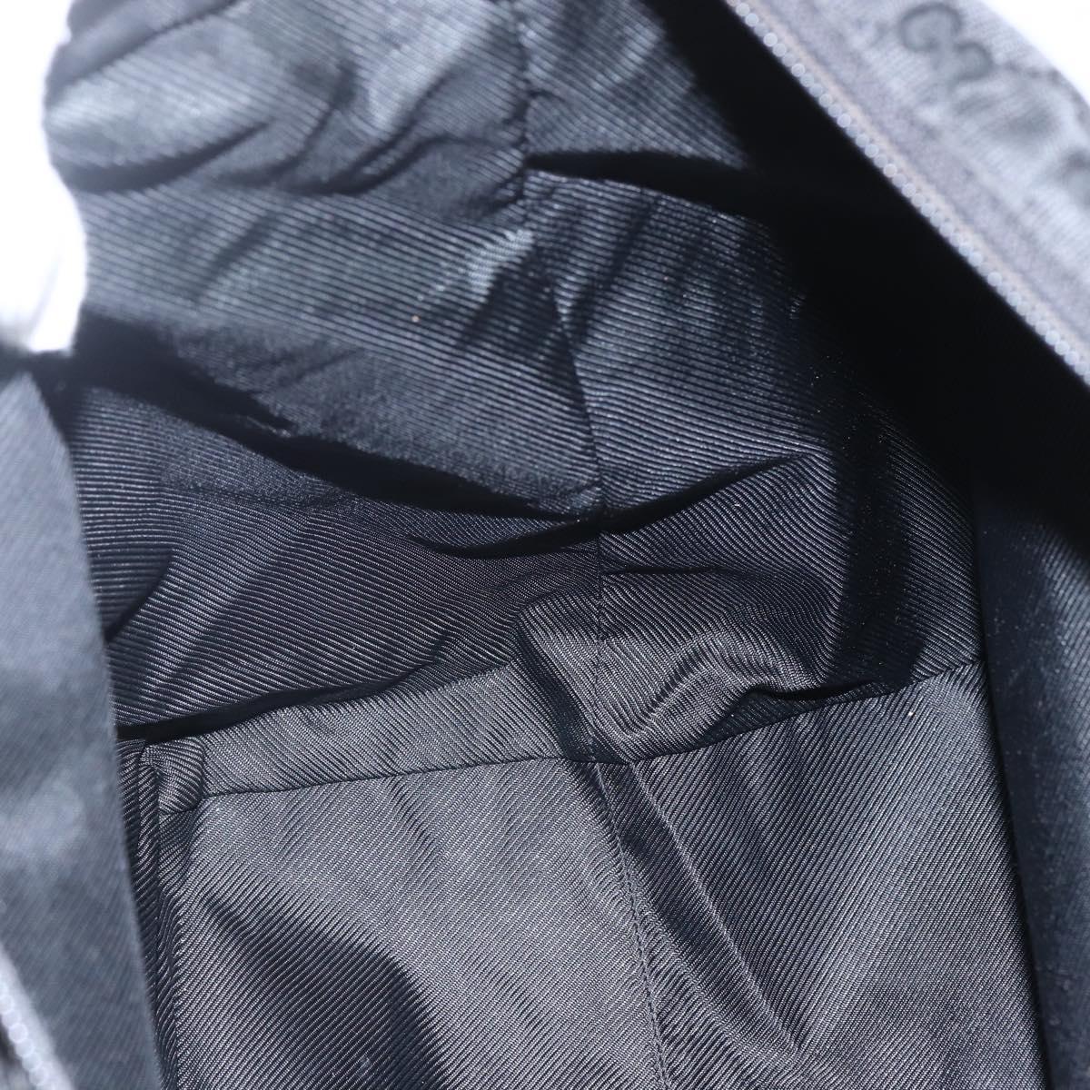 GUCCI GG Canvas Web Sherry Line Tote Bag Black Silver 131231 Auth 154522