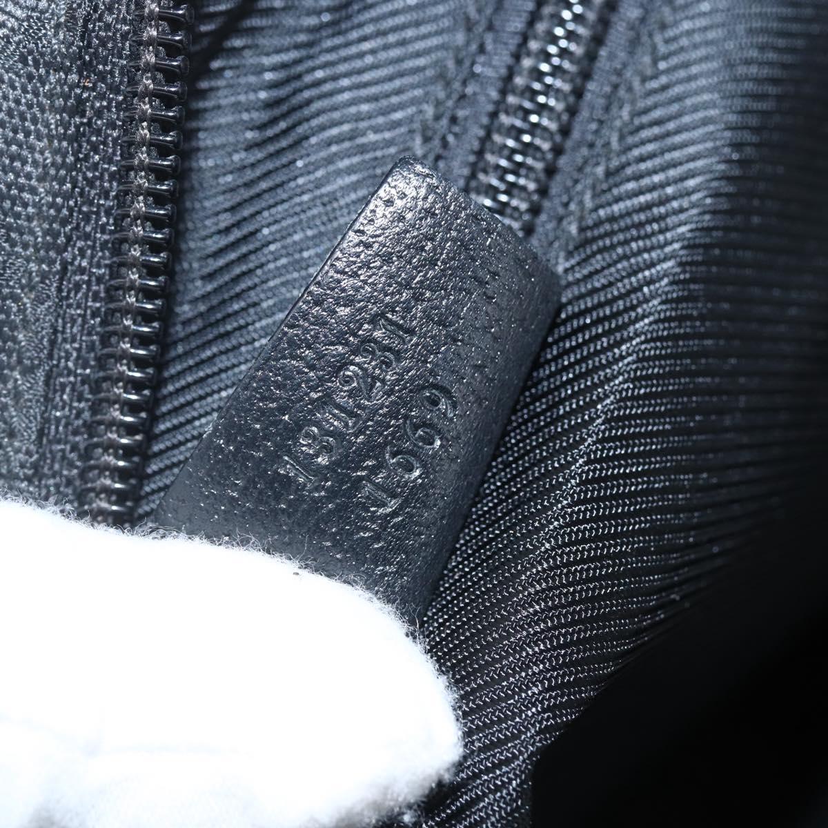 GUCCI GG Canvas Web Sherry Line Tote Bag Black Silver 131231 Auth 154522