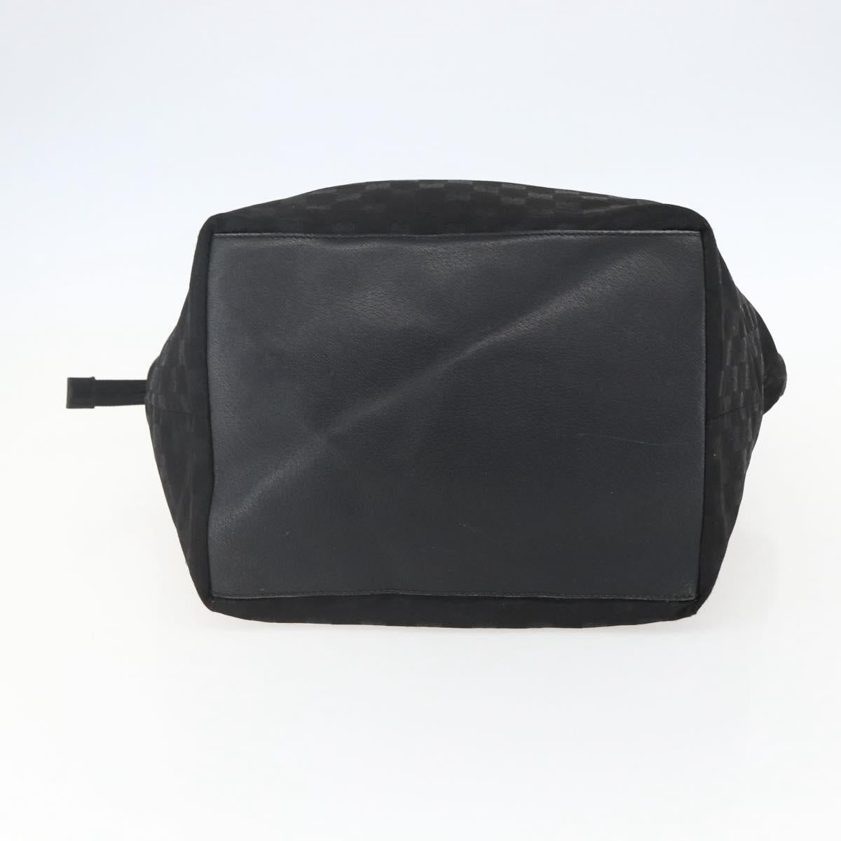 GUCCI GG Canvas Web Sherry Line Tote Bag Black Silver 131231 Auth 154522