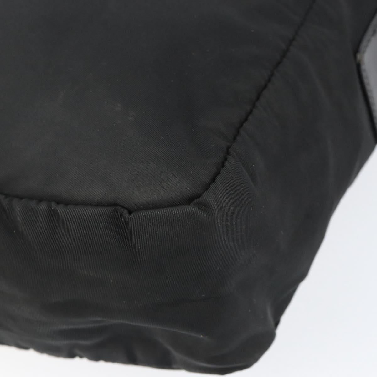 PRADA Shoulder Bag Nylon Black Silver Auth 154523