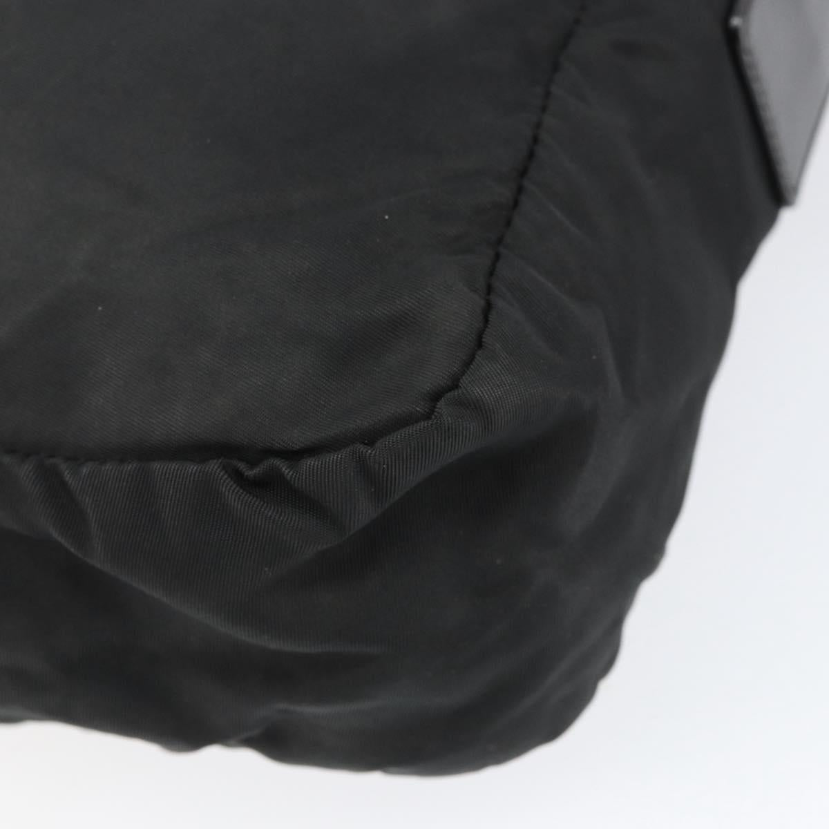 PRADA Shoulder Bag Nylon Black Silver Auth 154523