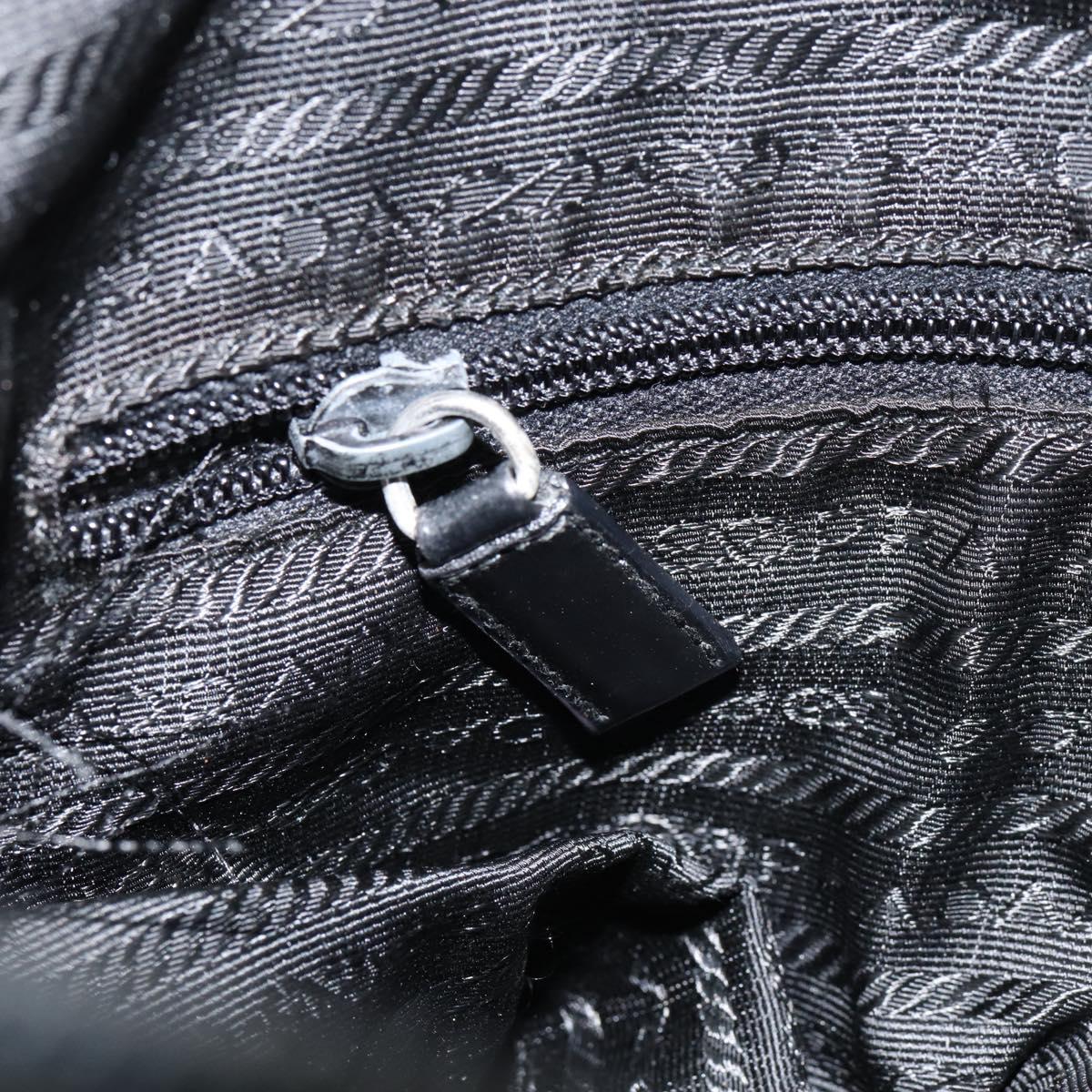 PRADA Shoulder Bag Nylon Black Silver Auth 154523