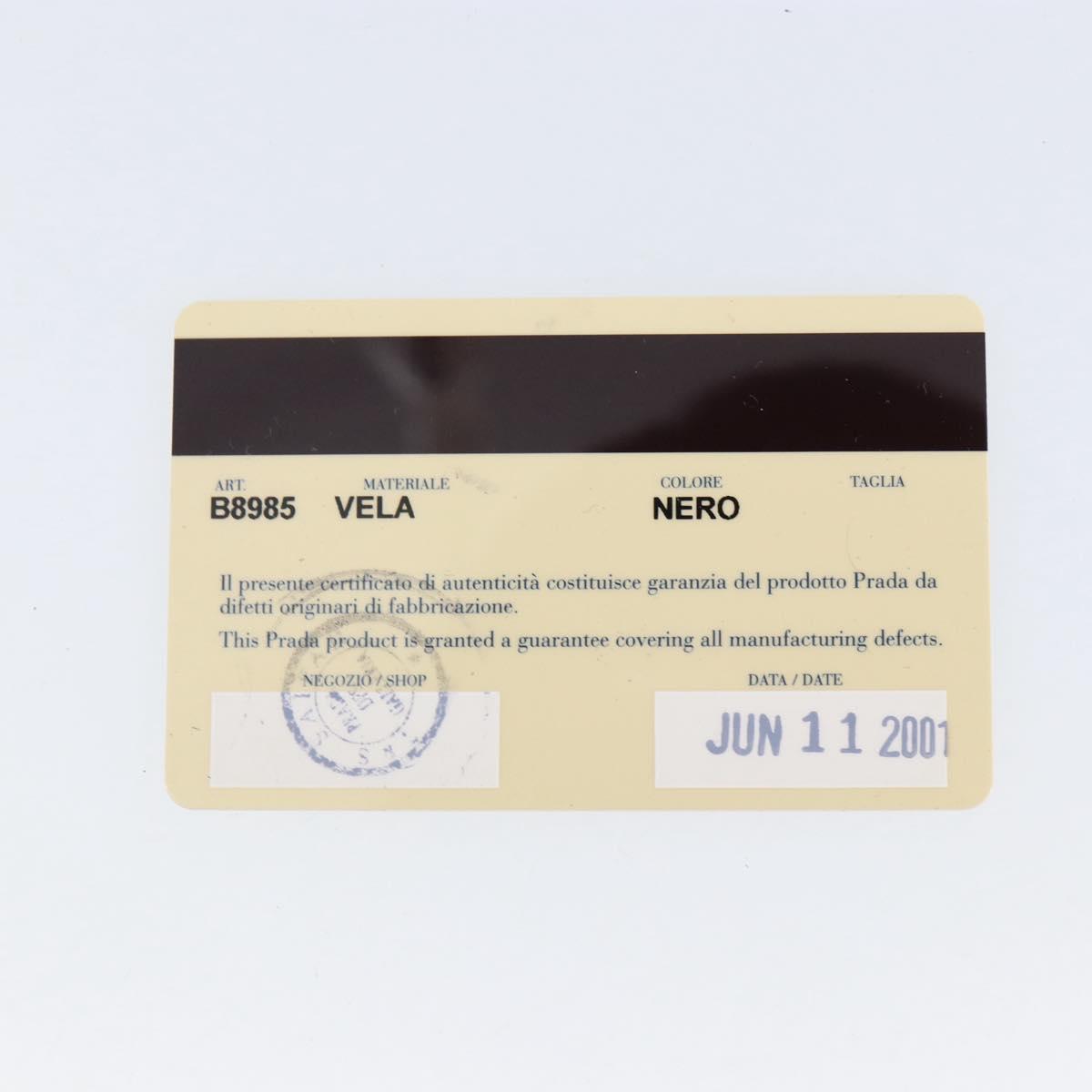 PRADA Shoulder Bag Nylon Black Silver Auth 154523